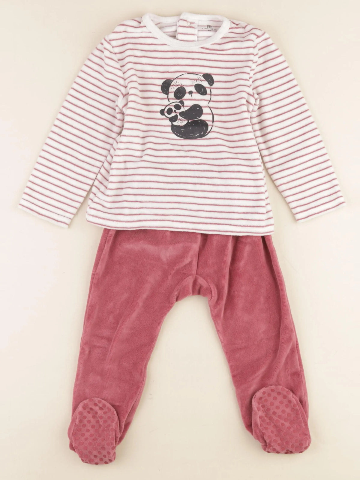 La Redoute - pyjama velours rose - 2 ans