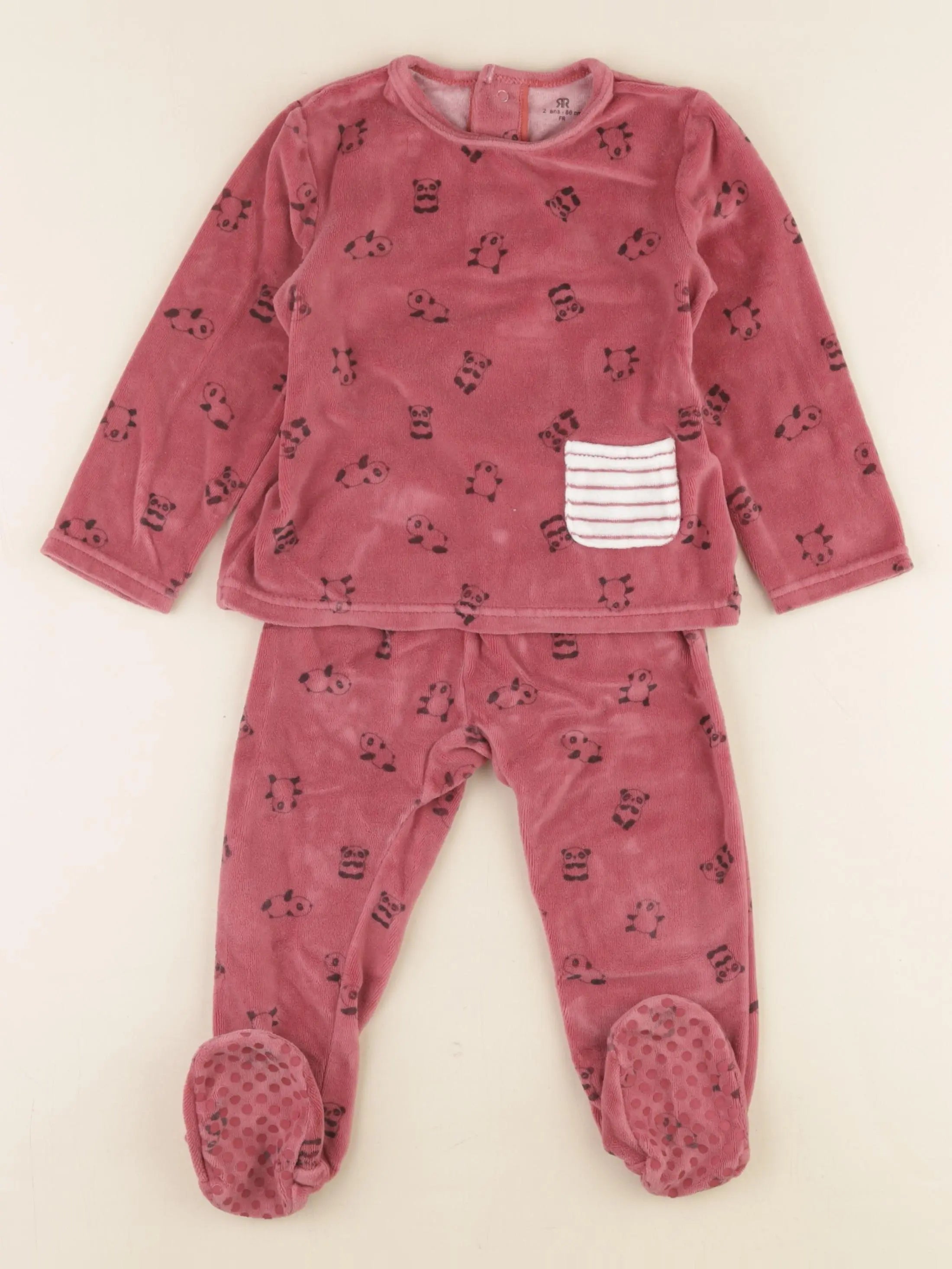 La Redoute - pyjama velours rose - 2 ans