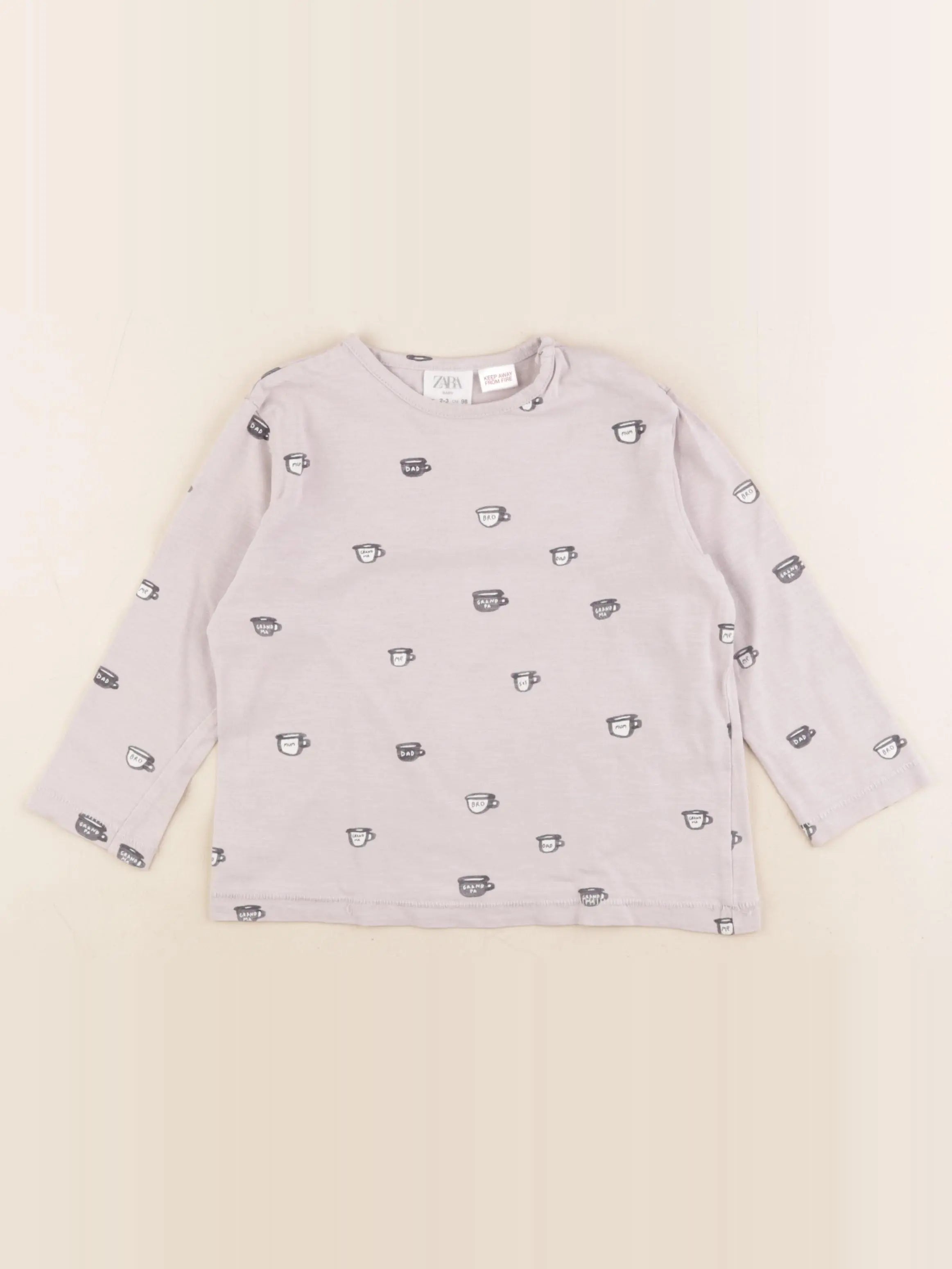 Zara - tee-shirt violet - 2/3 ans