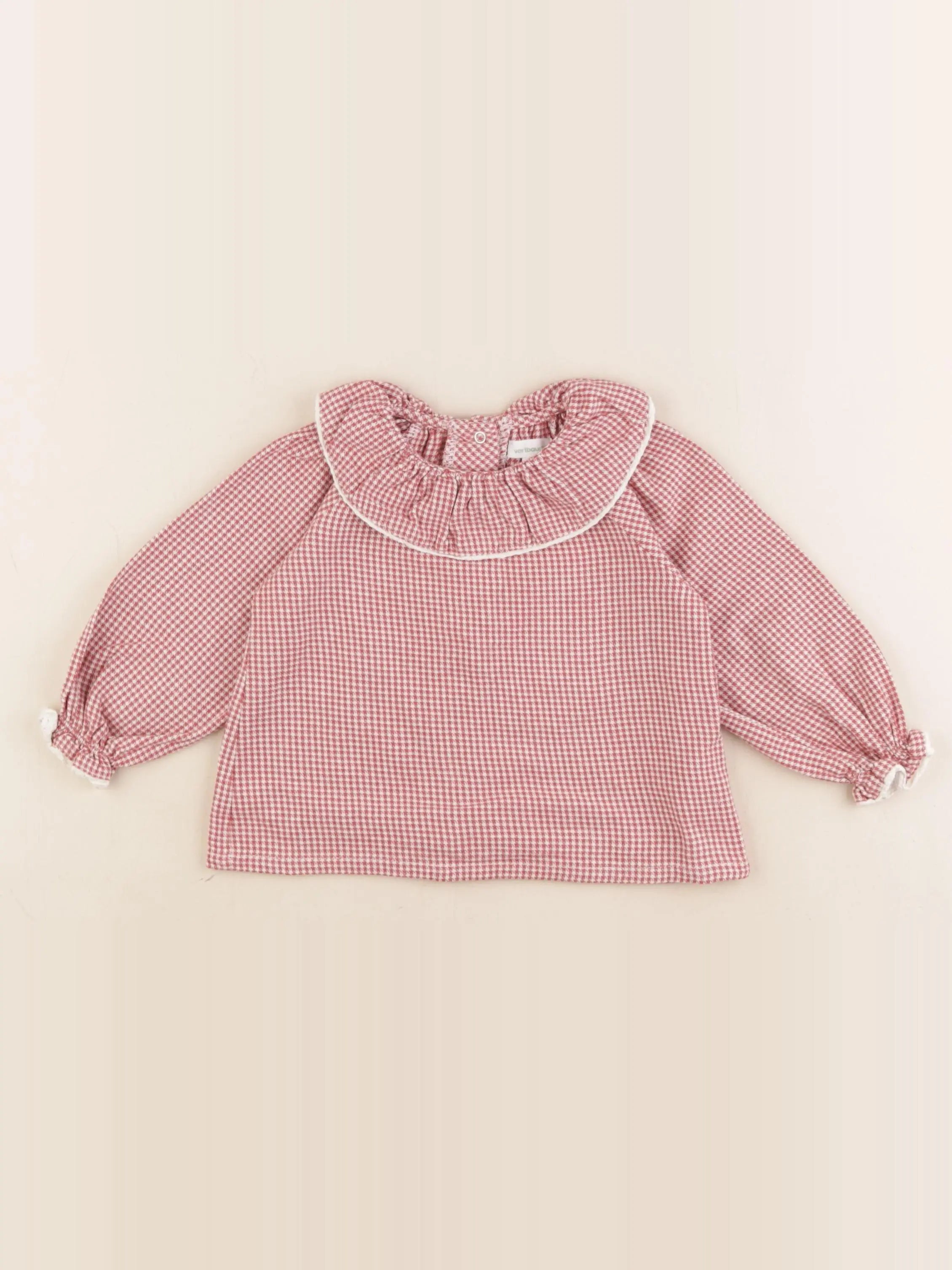 Vertbaudet - blouse rouge - 12 mois