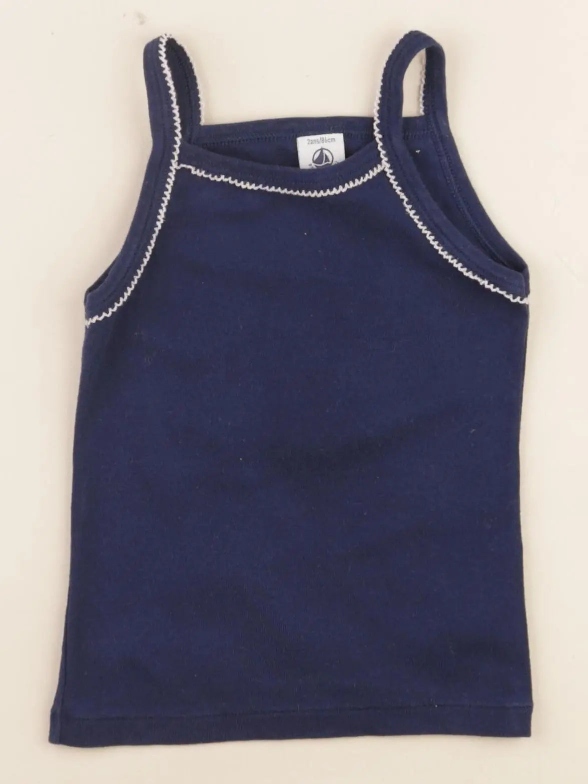 Petit Bateau - maillot de corps bleu - 2 ans