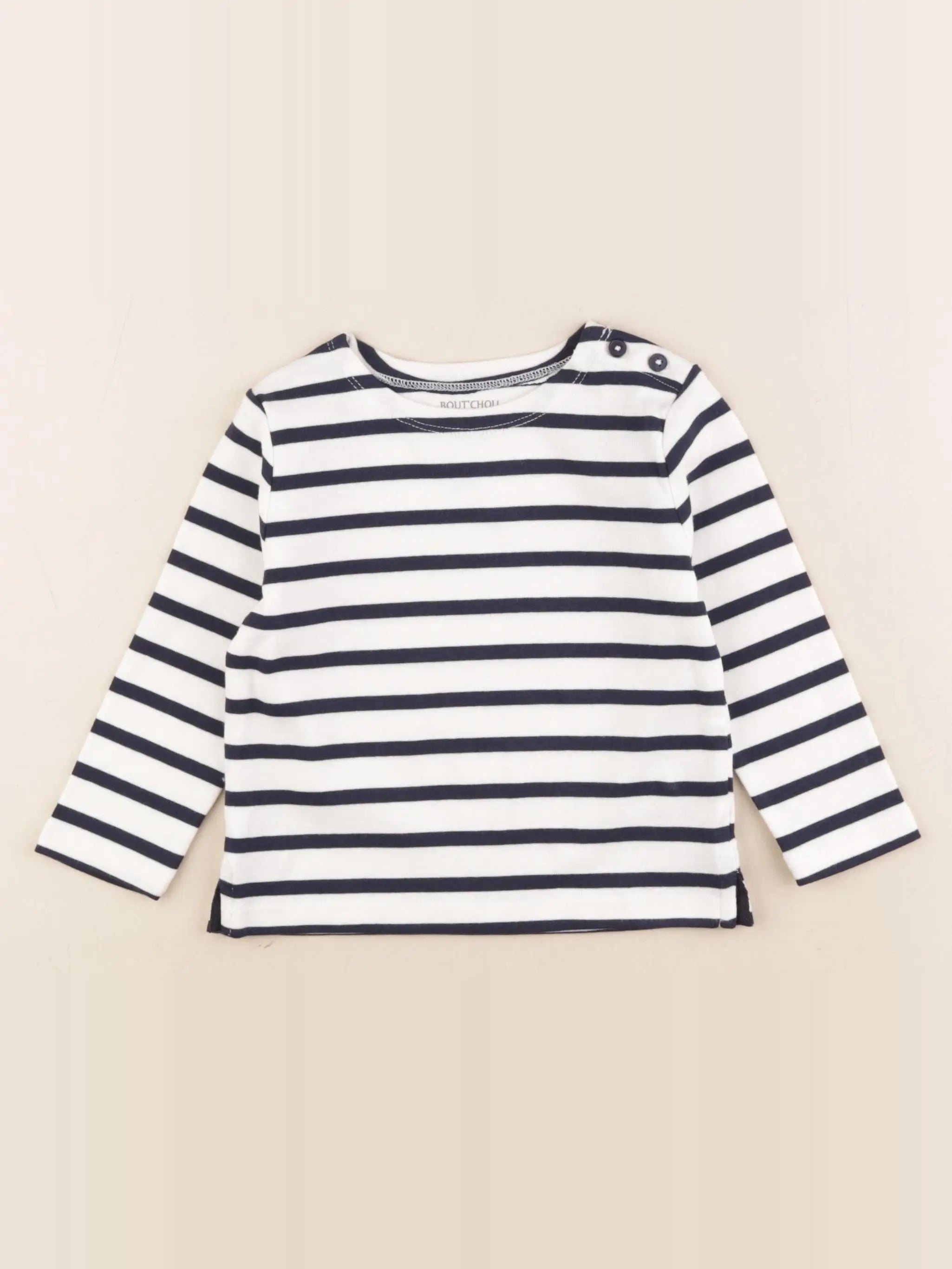 Boutchou - tee-shirt blanc, bleu - 18 mois