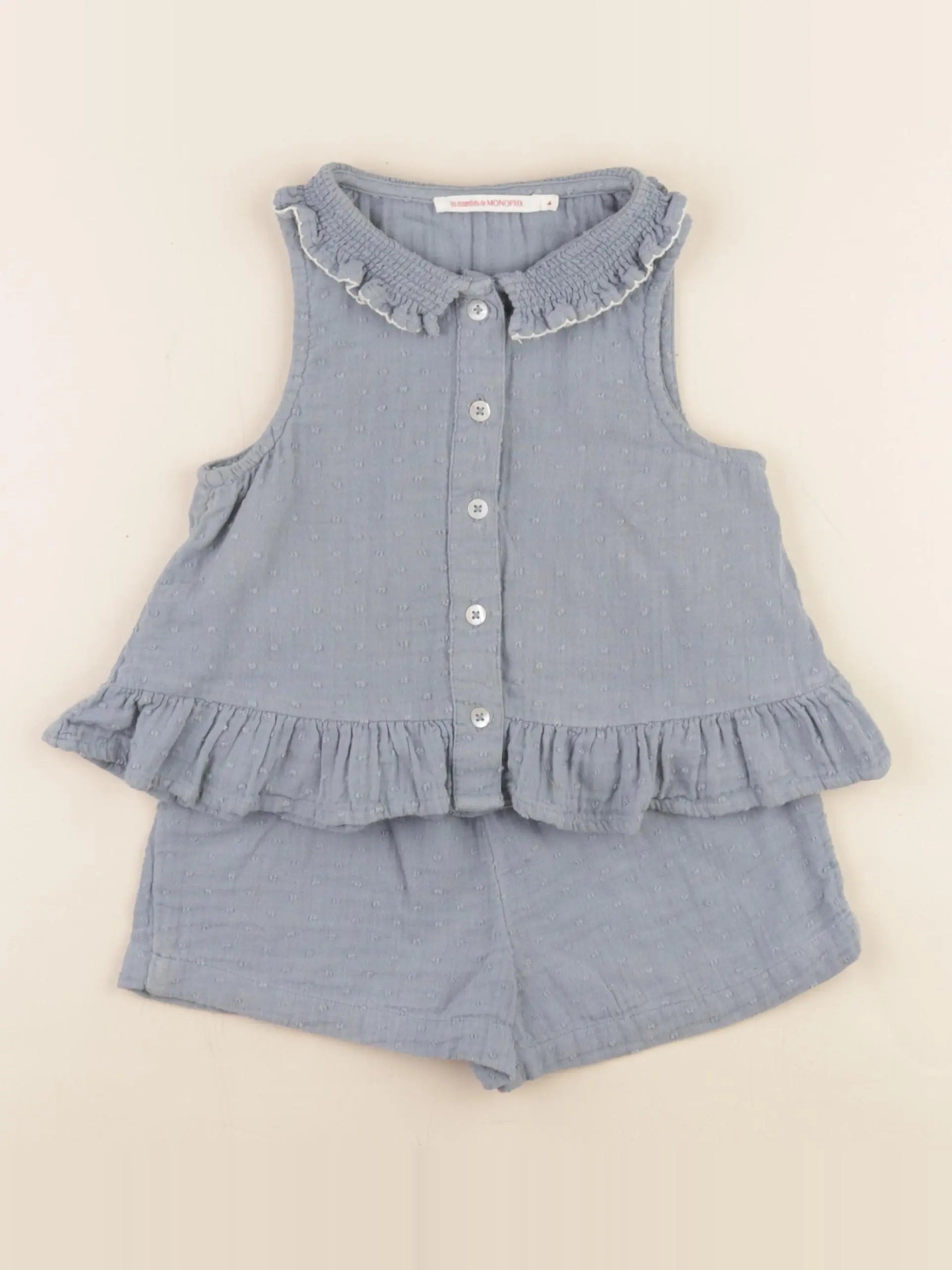 Monoprix - ensemble bleu - 4 ans