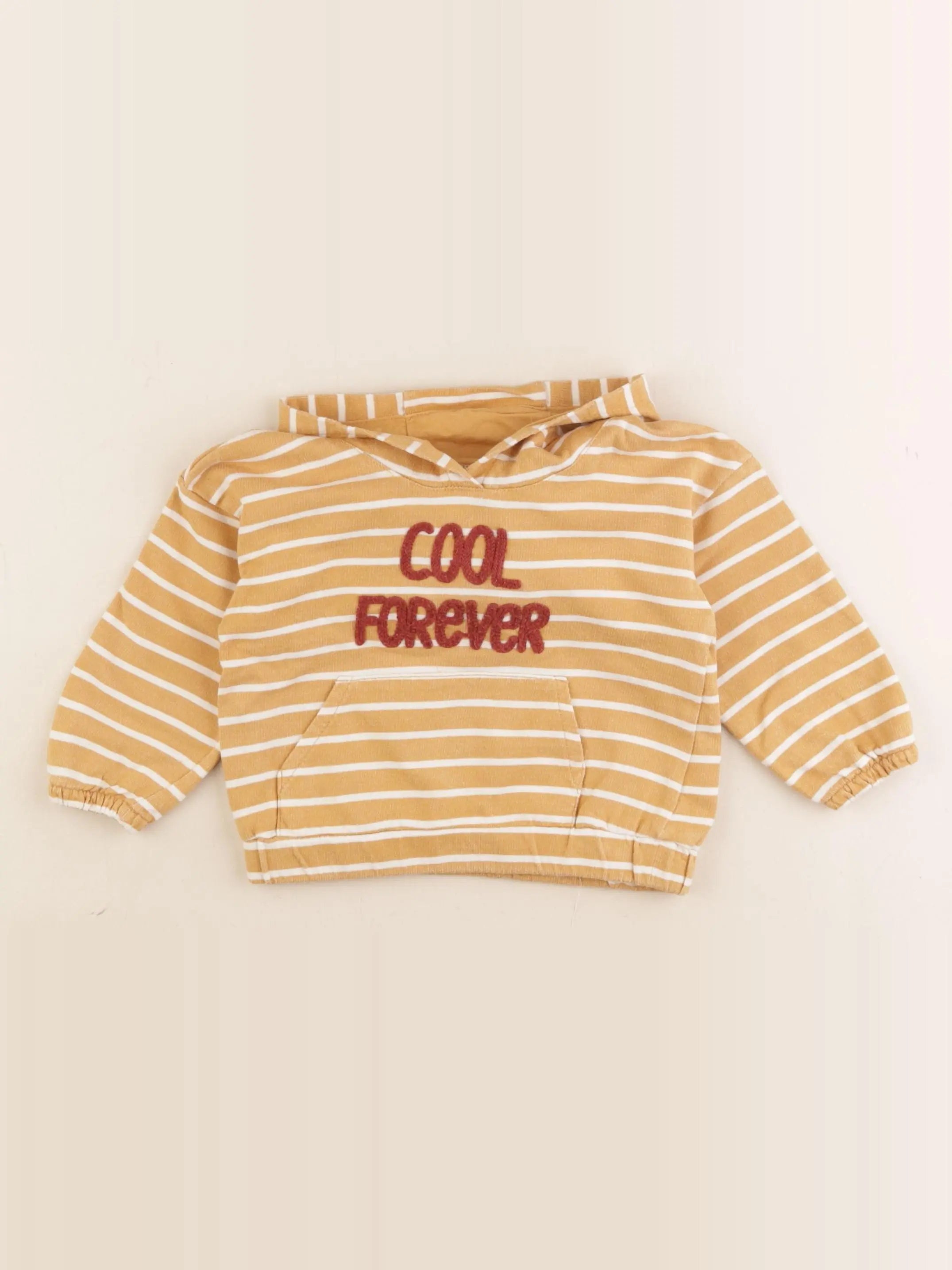 Vertbaudet - sweat jaune - 12 mois