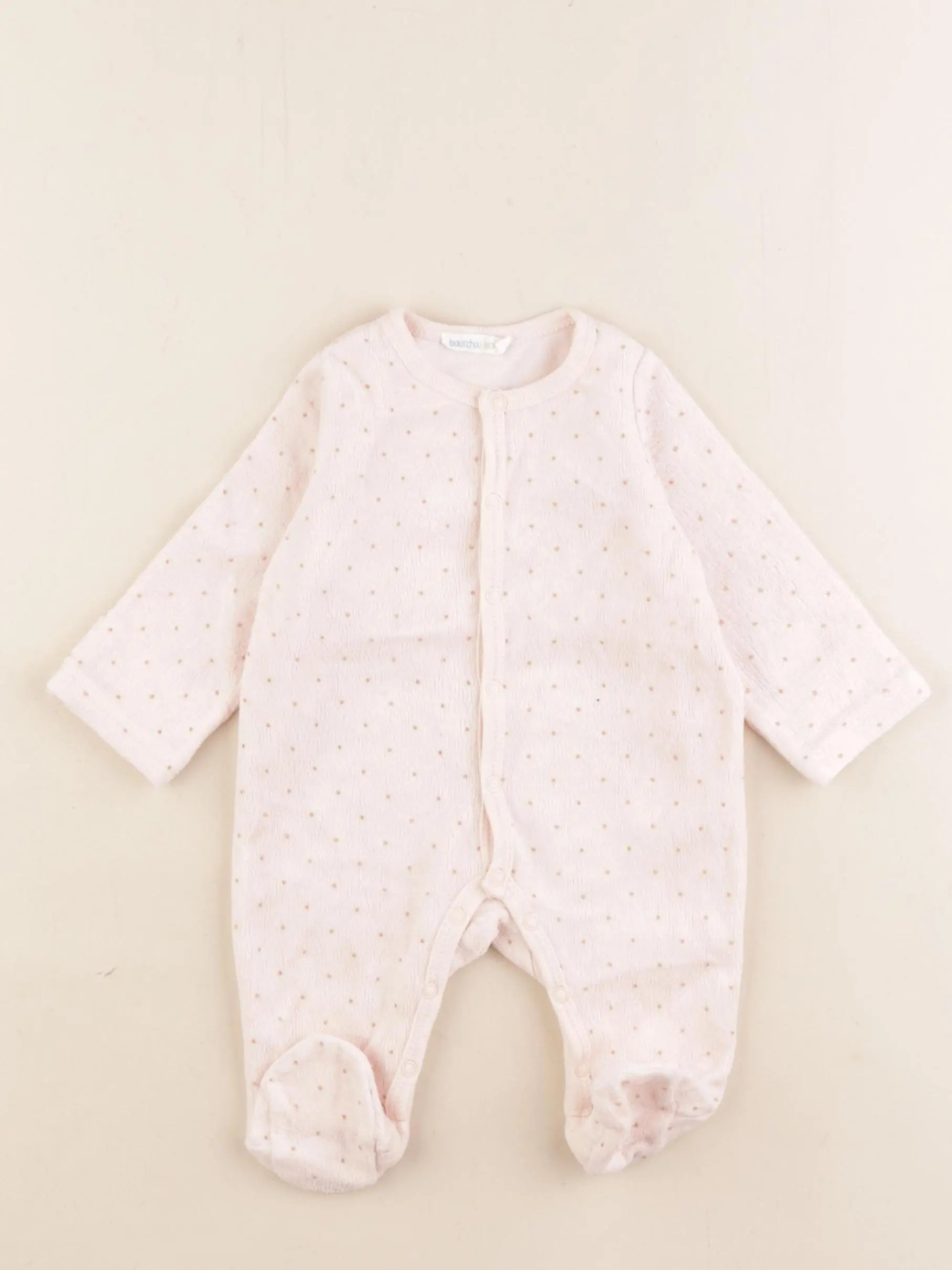 Boutchou - pyjama velours rose - 1 mois