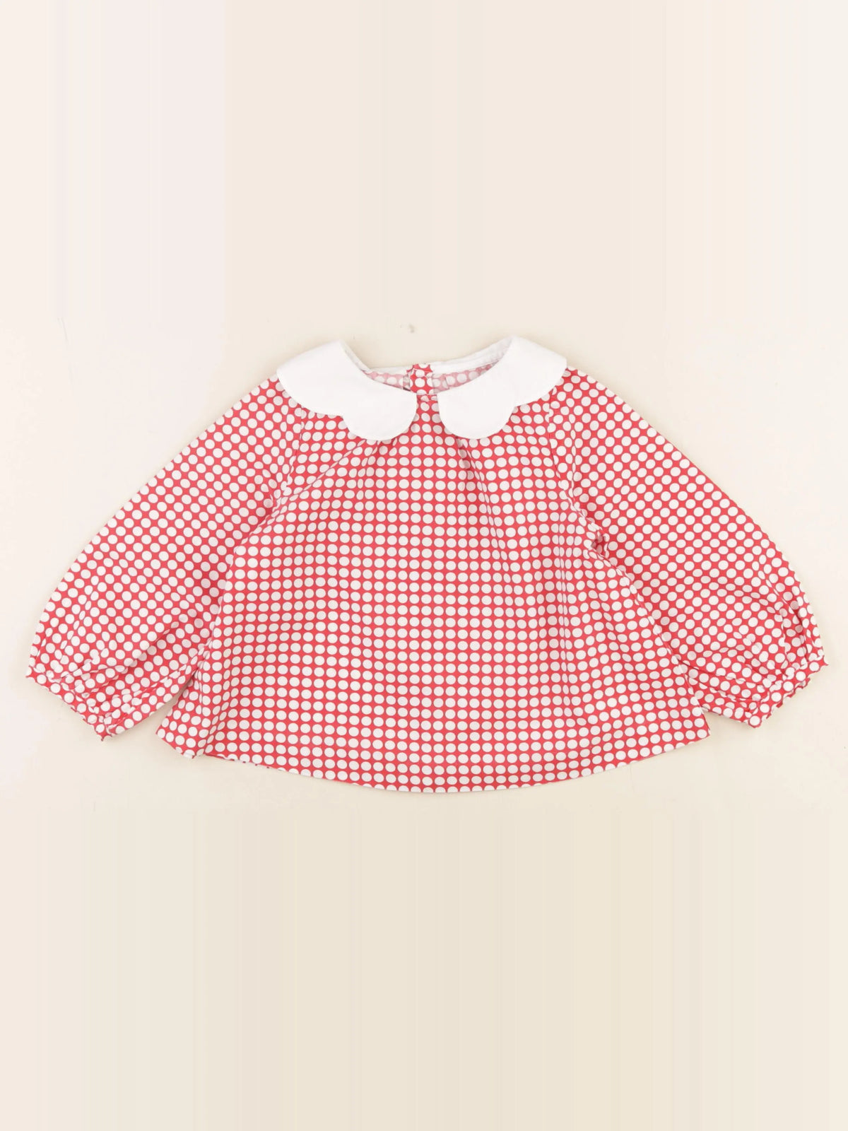 Jacadi - blouse rouge, blanc - 36 mois