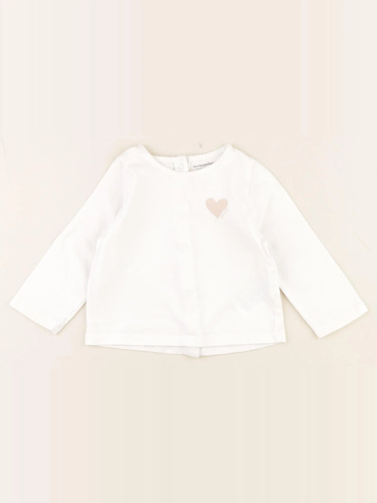 Vertbaudet - tee-shirt blanc - 9 mois