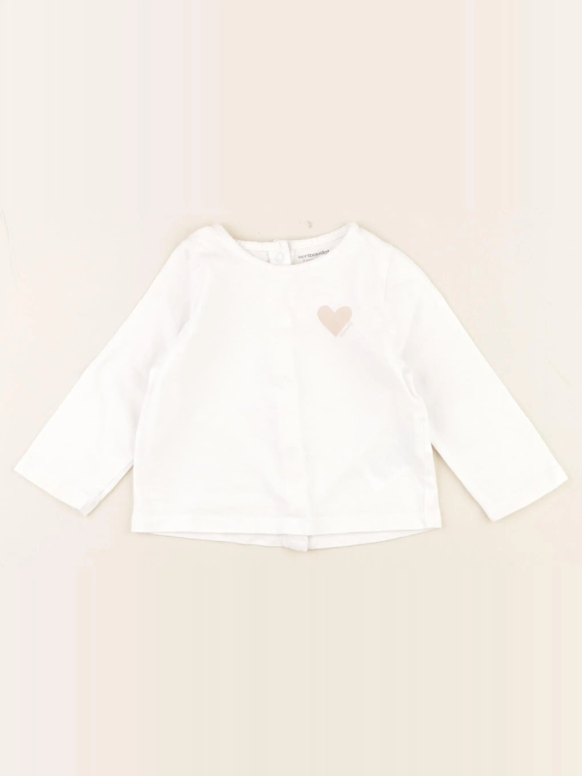 Vertbaudet - tee-shirt blanc - 9 mois
