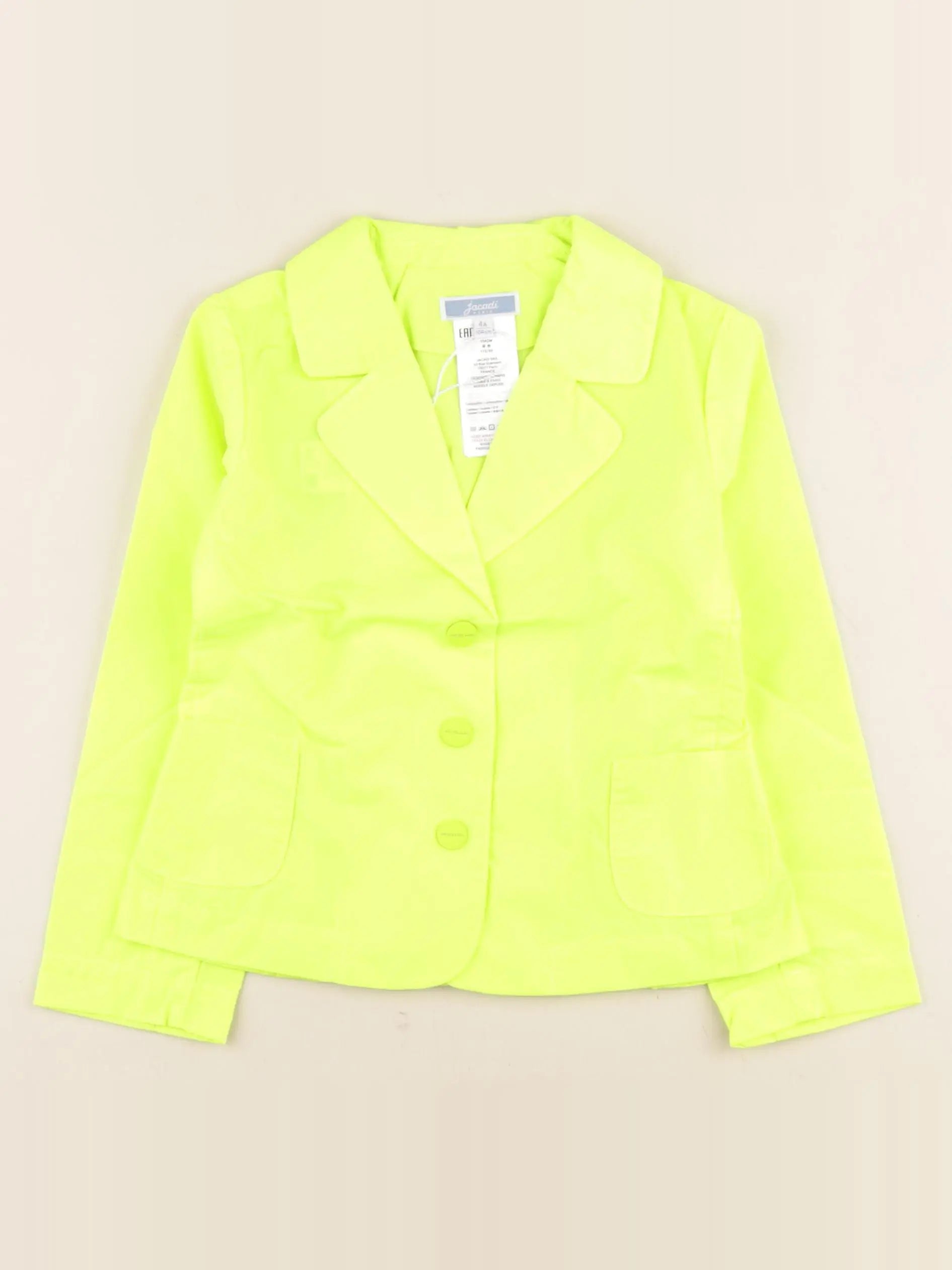 Jacadi - veste vert fluo - 4 ans