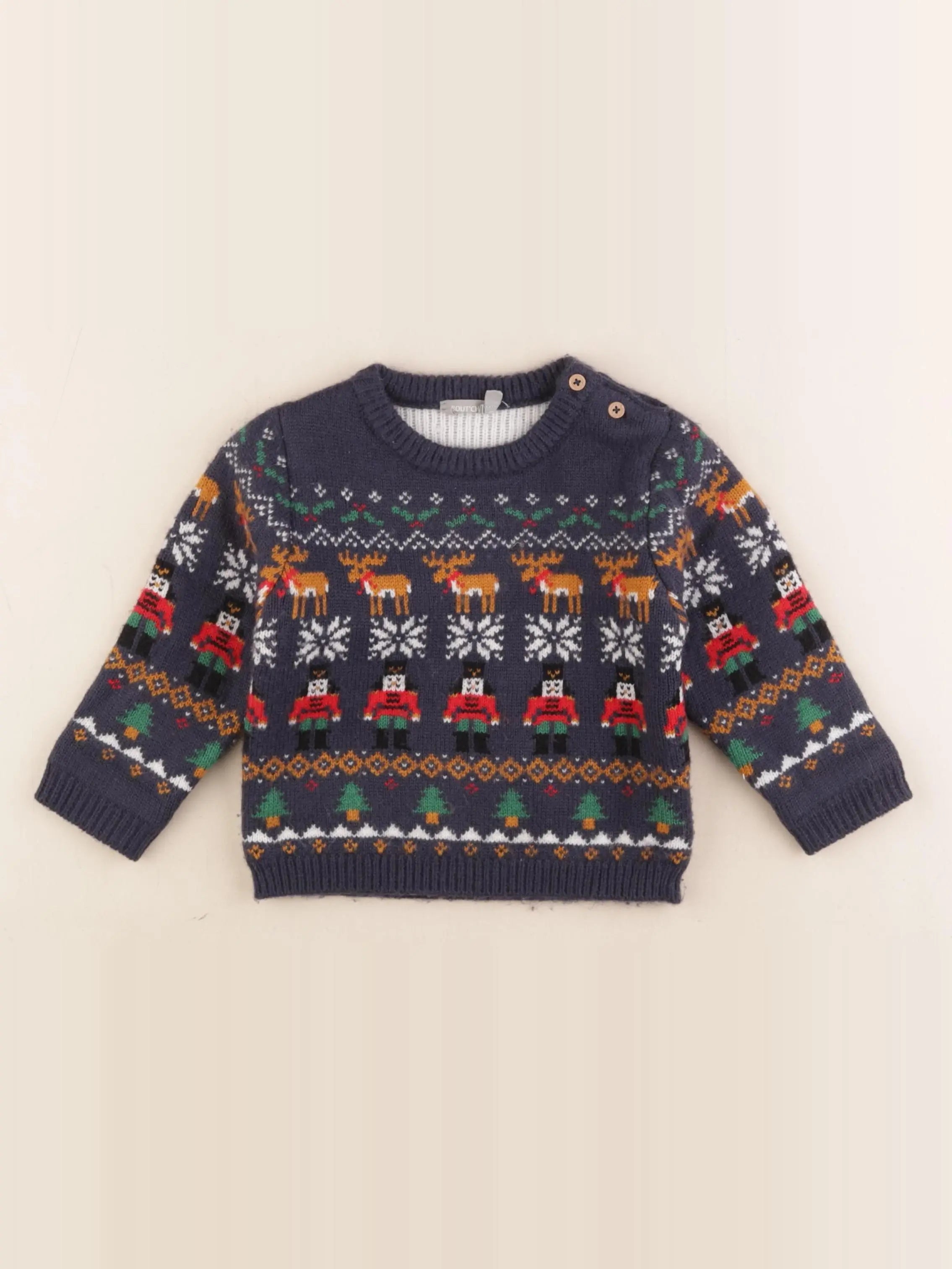 Boutchou - pull bleu - 12 mois