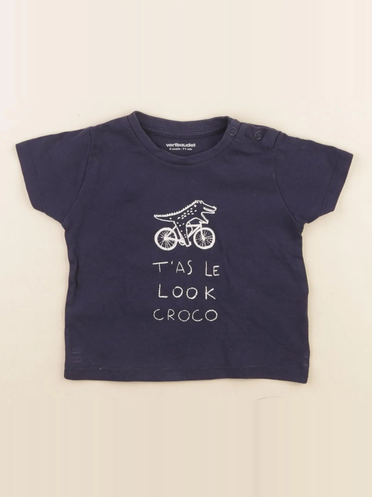 Vertbaudet - tee-shirt bleu - 9 mois