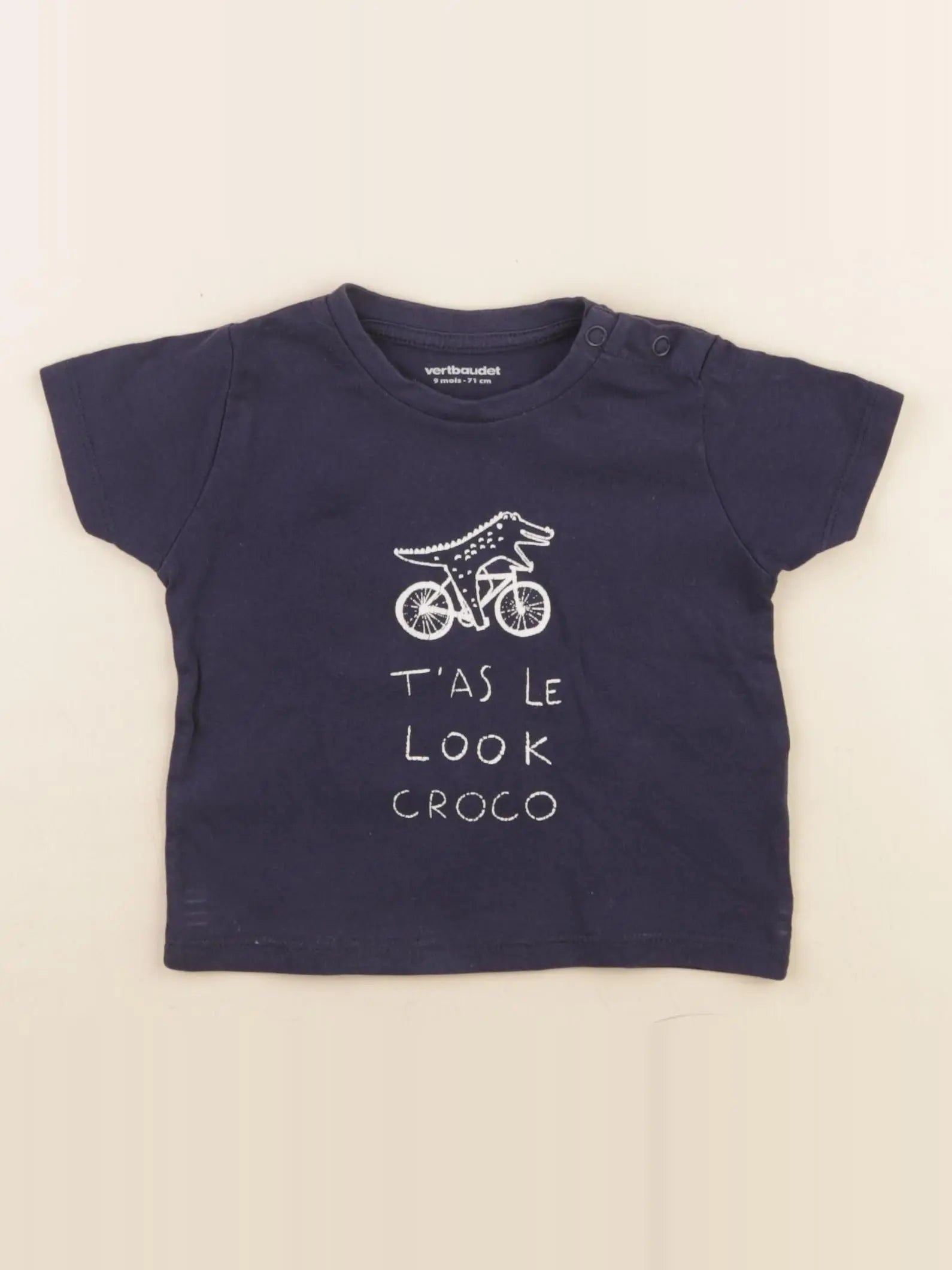 Vertbaudet - tee-shirt bleu - 9 mois