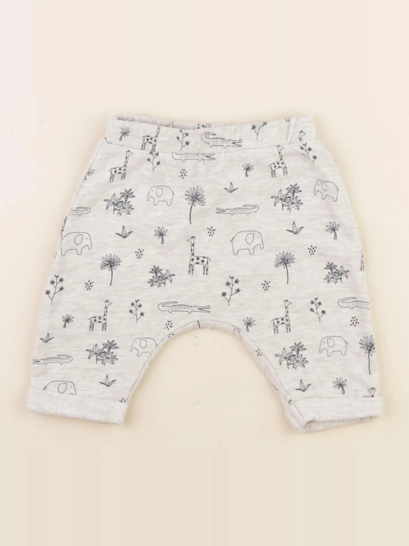 Vertbaudet - sarouel gris, bleu - 3 mois