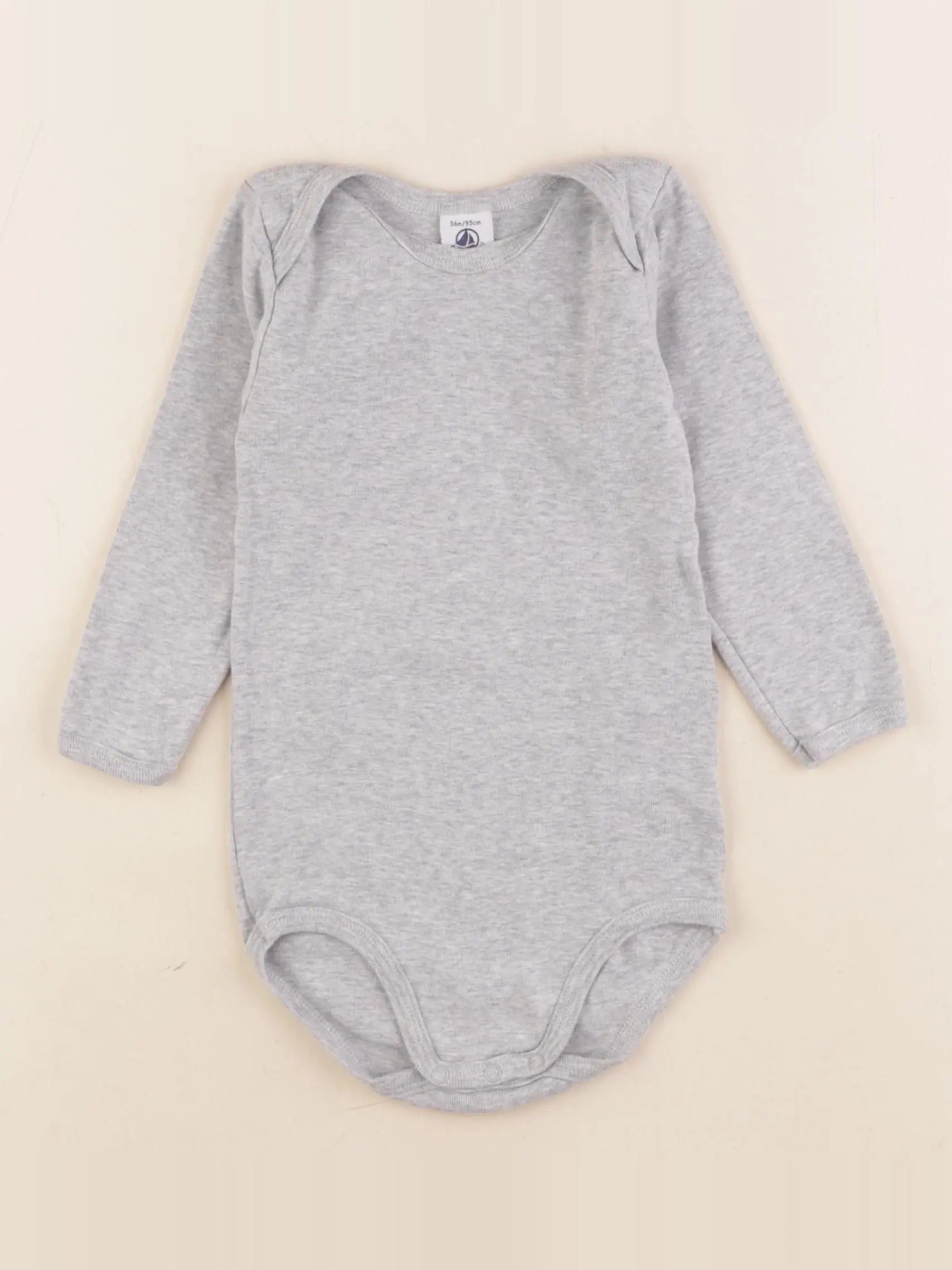 Petit Bateau - body gris - 36 mois