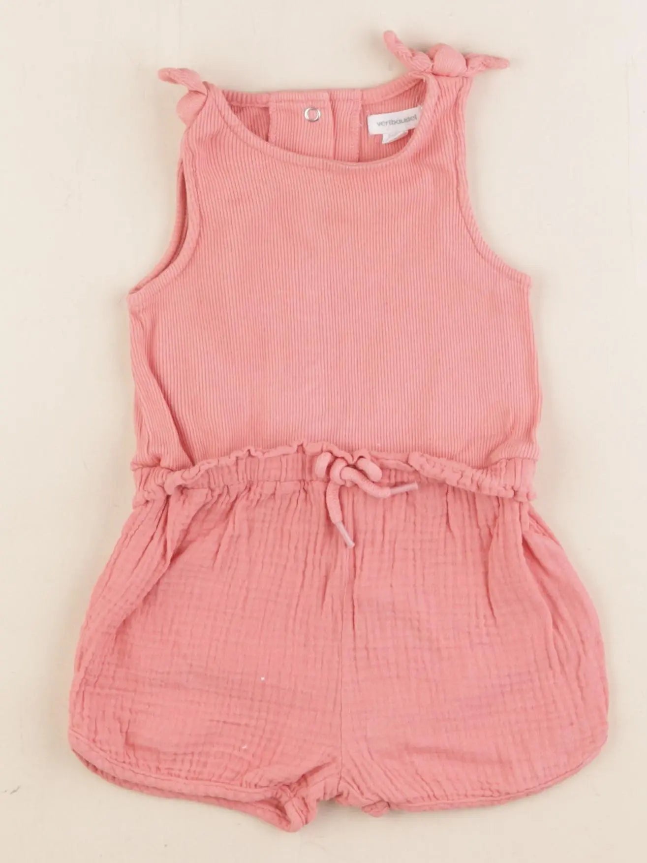 Vertbaudet - combinaison rose - 9 mois