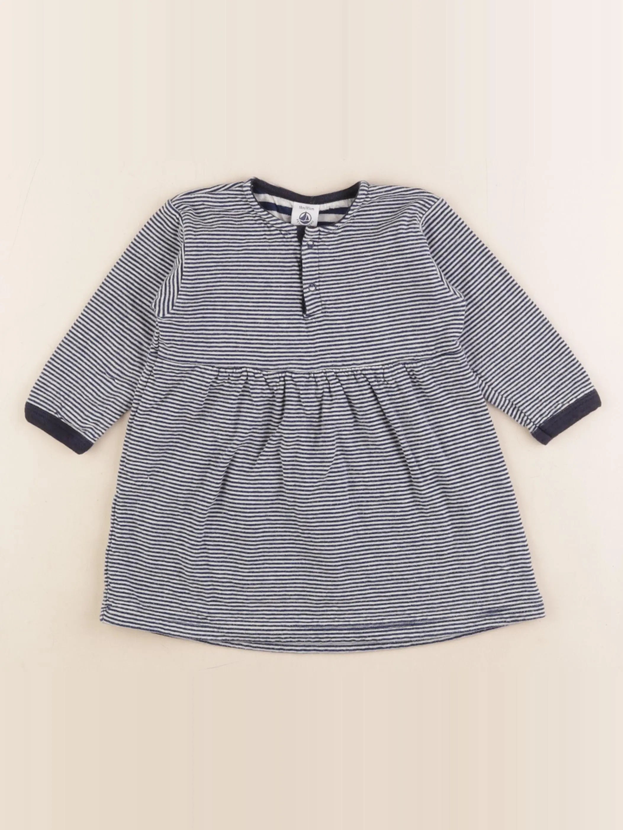 Petit Bateau - robe bleu - 18 mois