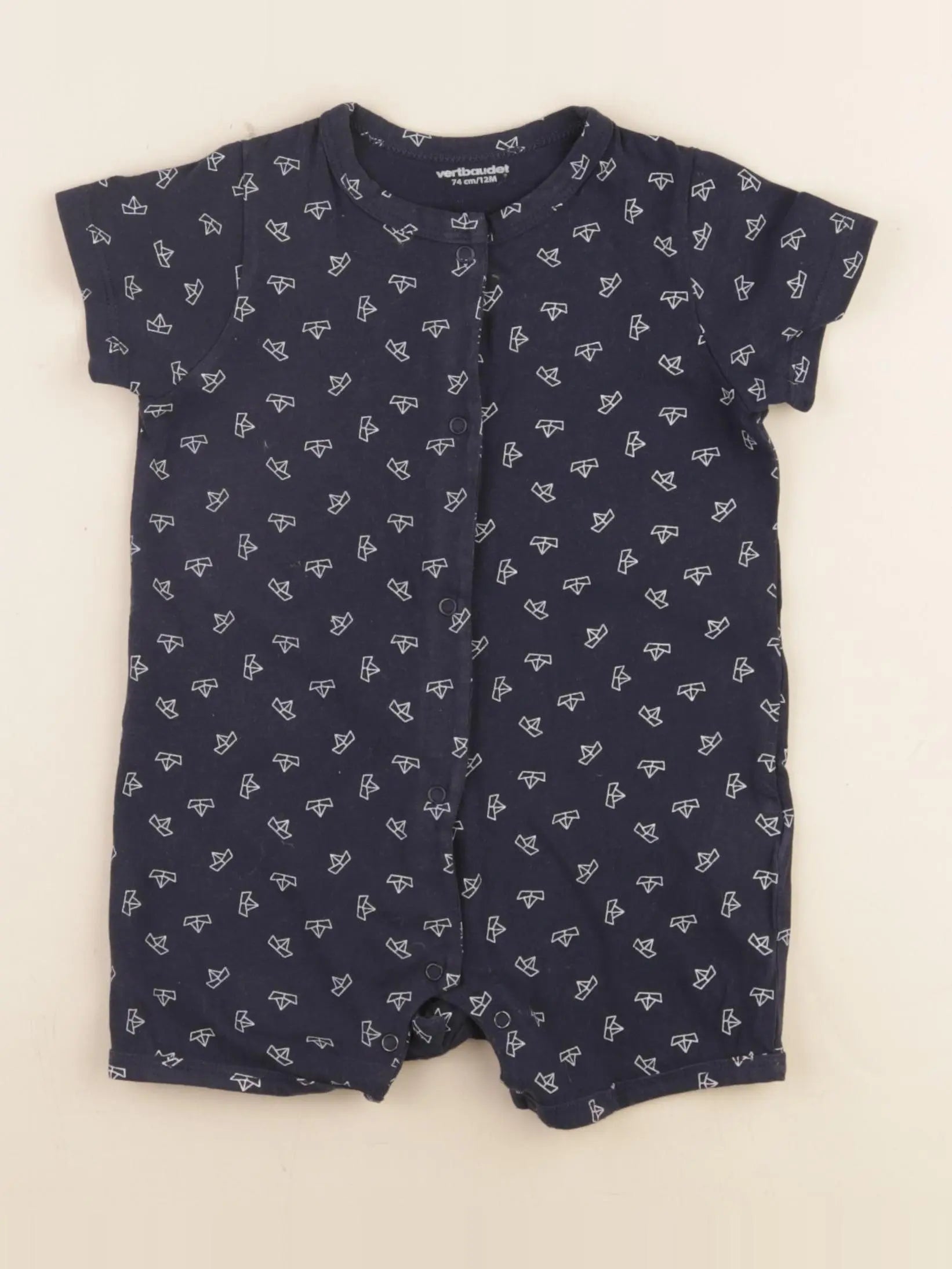 Vertbaudet - pyjama coton bleu - 12 mois