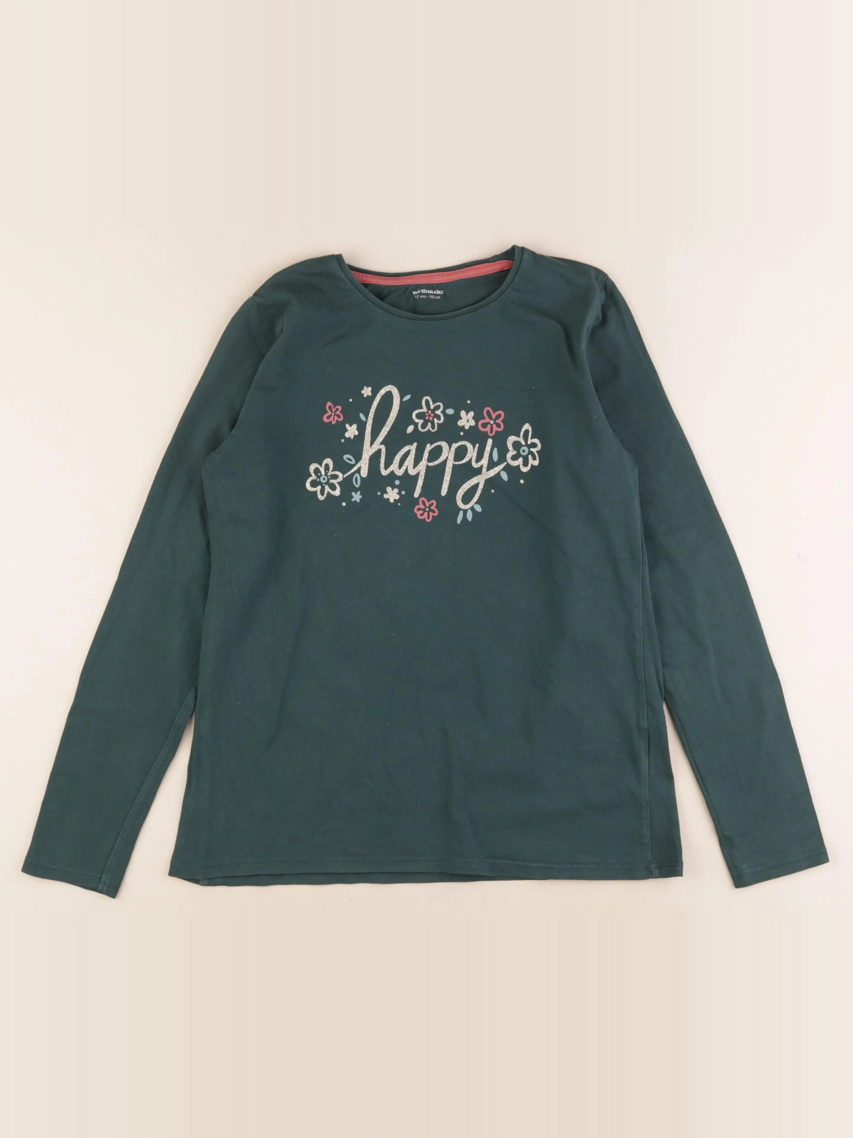 Vertbaudet - tee-shirt vert - 12 ans