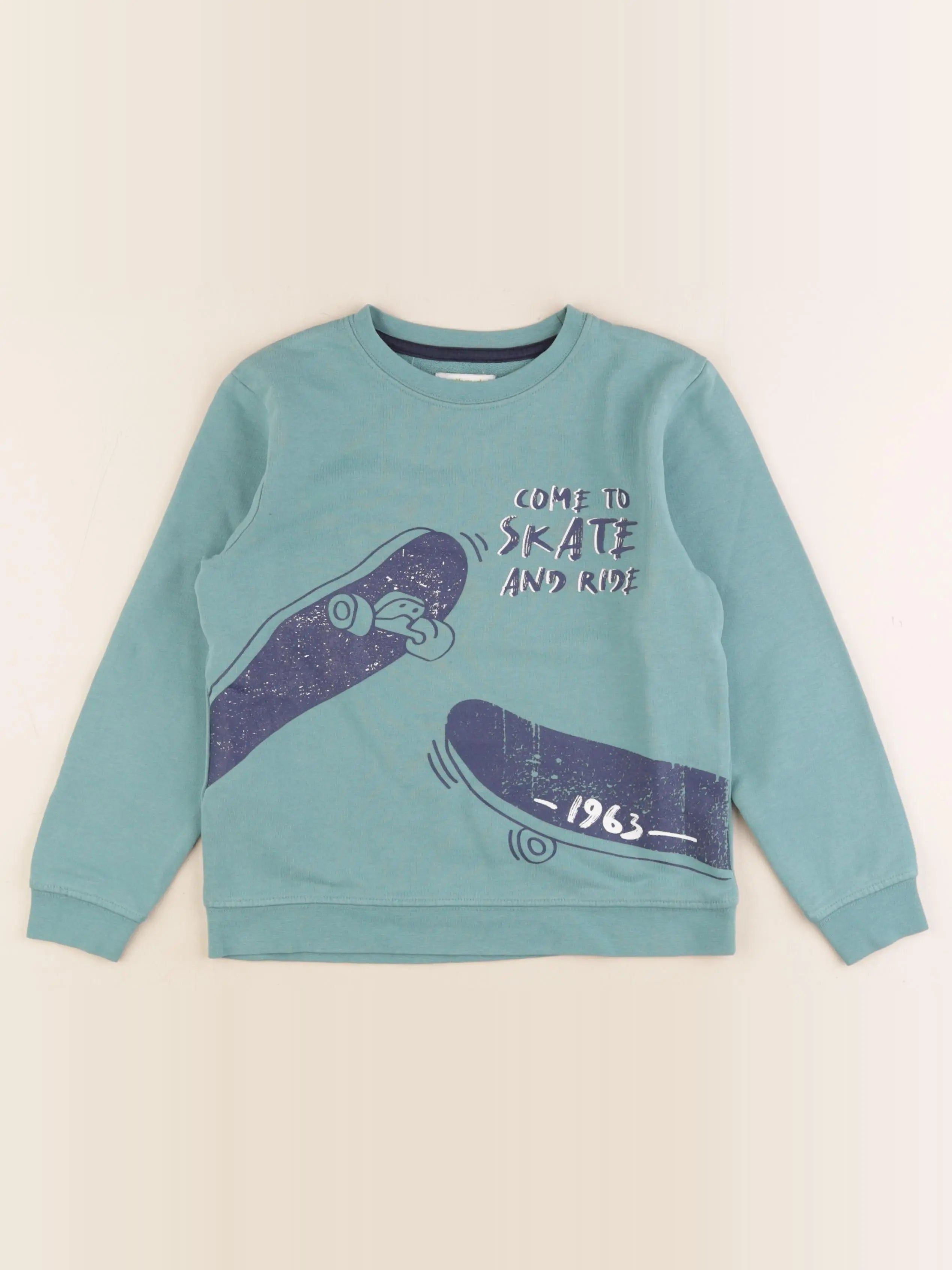 Vertbaudet - sweat vert - 8 ans