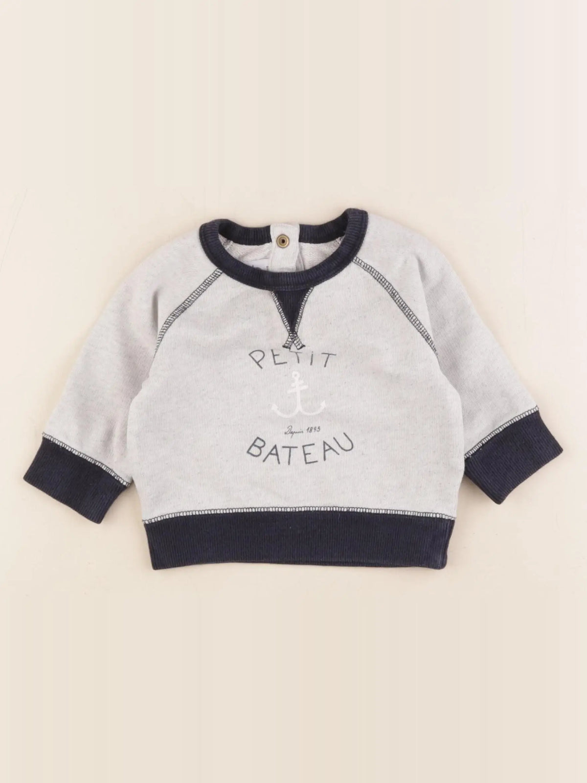 Petit Bateau - sweat gris - 6 mois