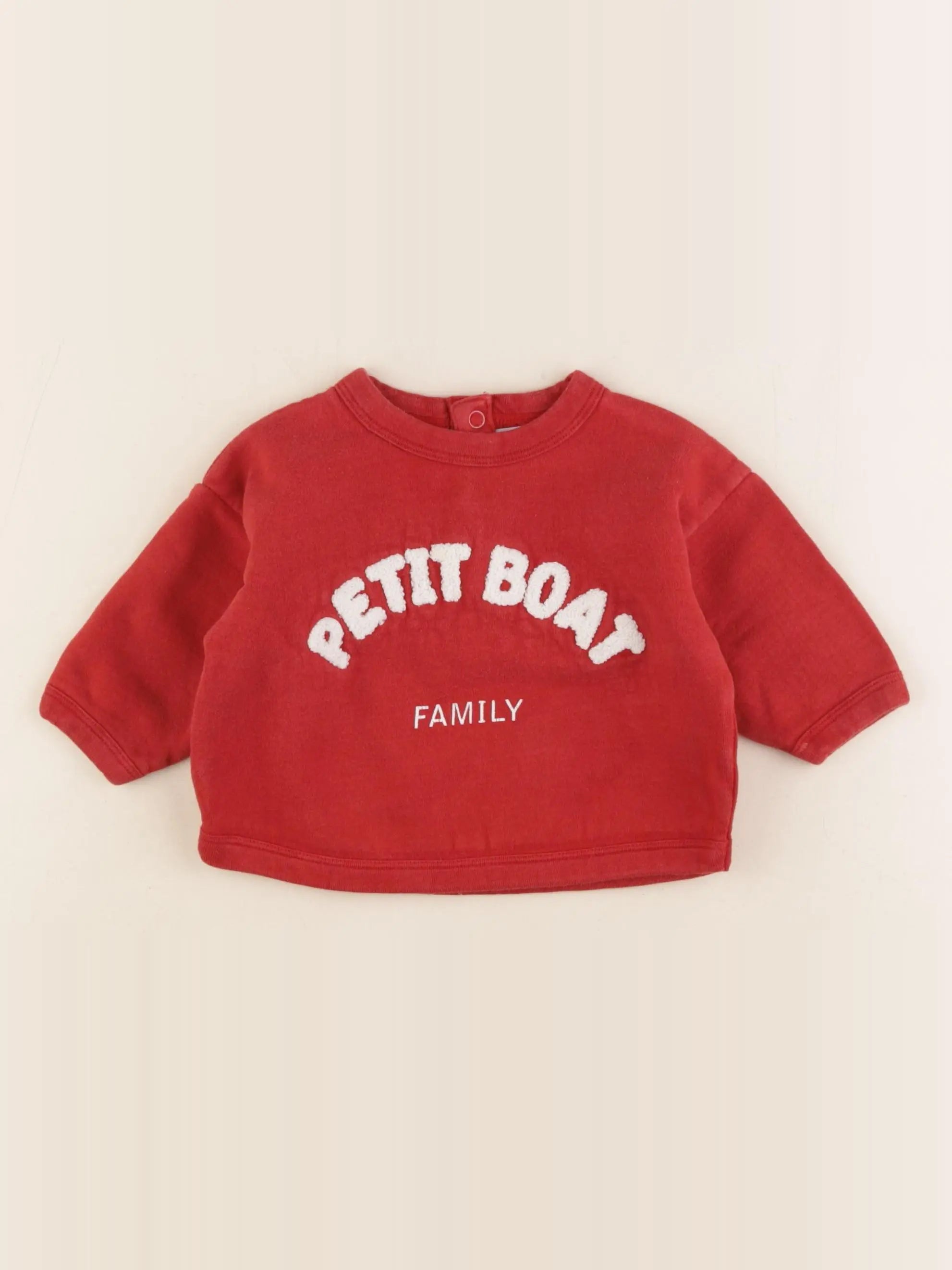 Petit Bateau - sweat rouge - 12 mois