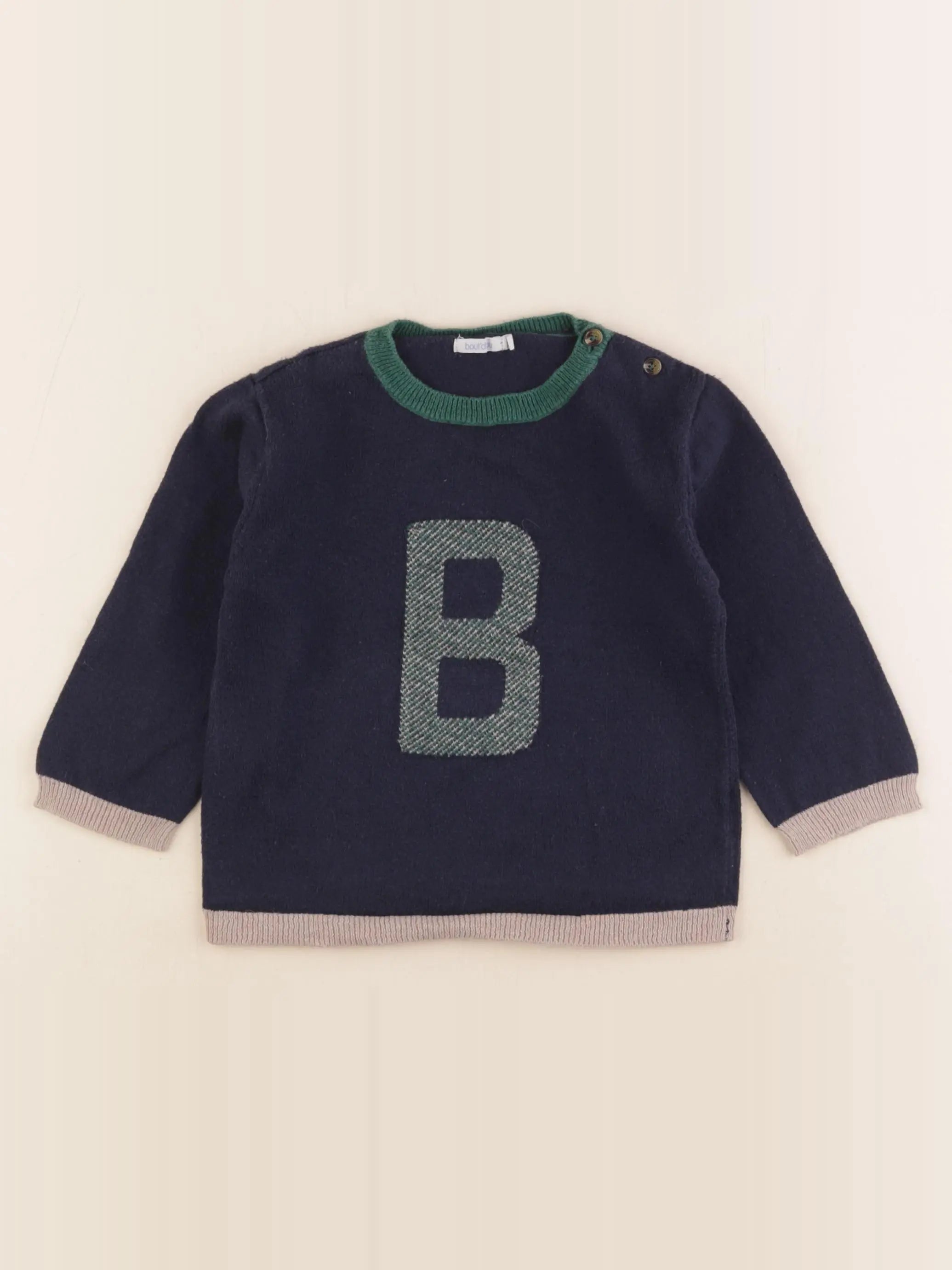 Boutchou - pull bleu - 24 mois