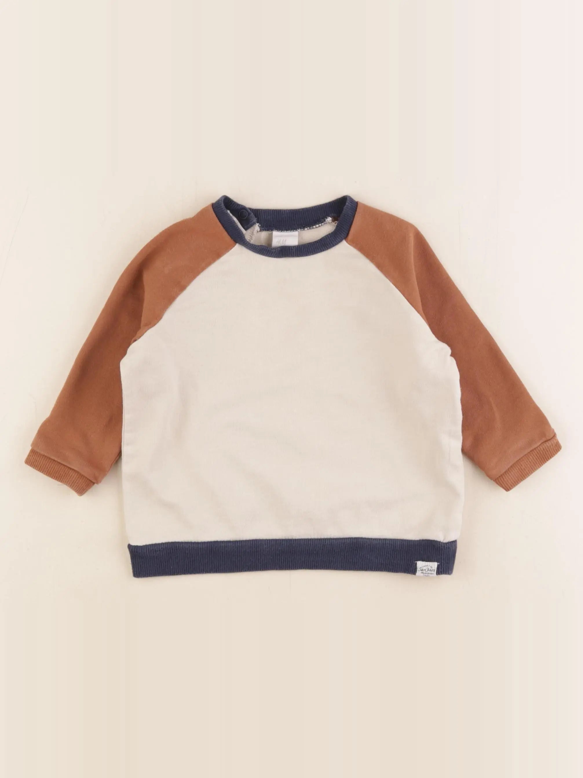 H&M - sweat beige - 9/12 mois