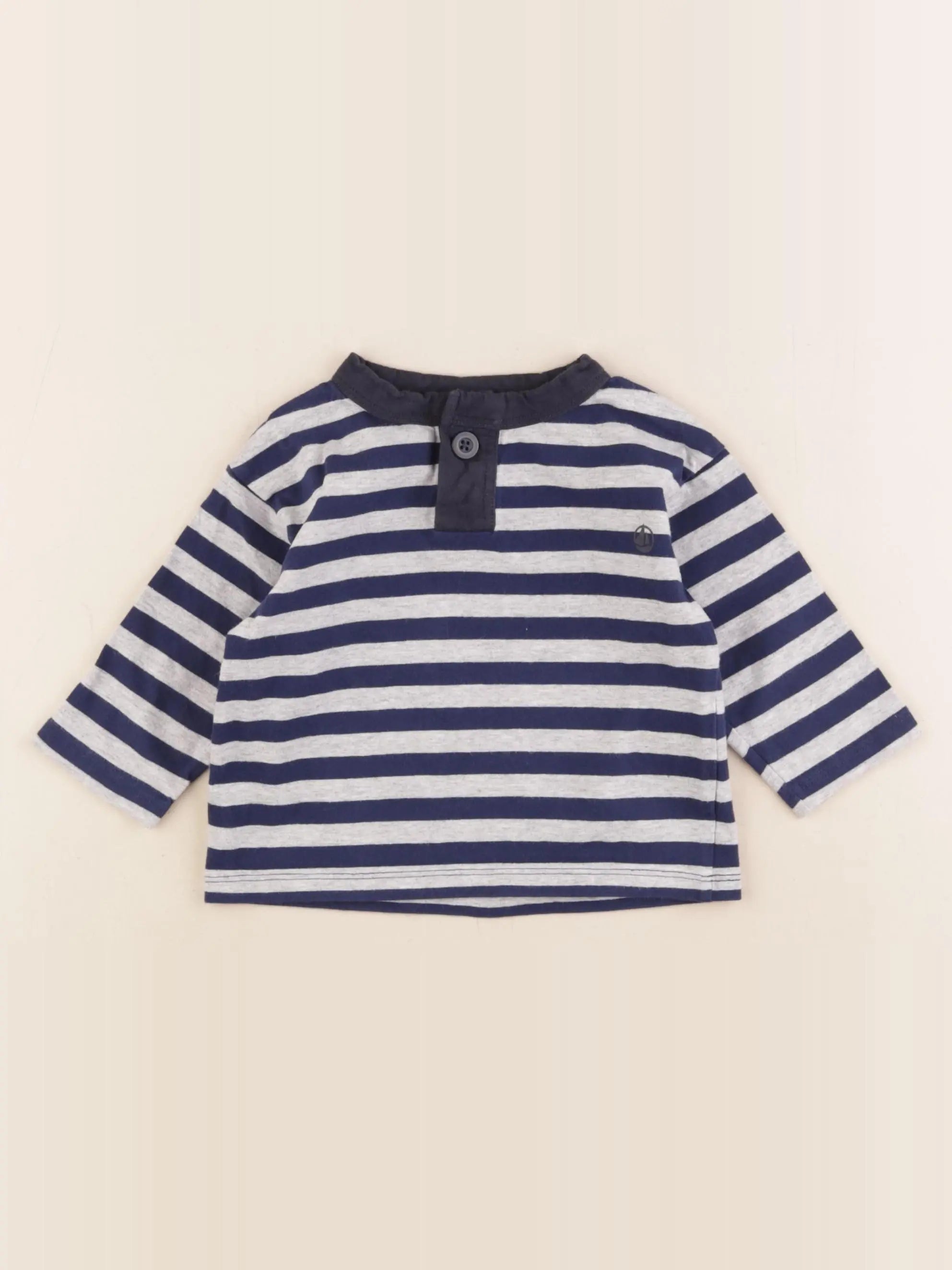 Petit Bateau - tee-shirt bleu - 12 mois