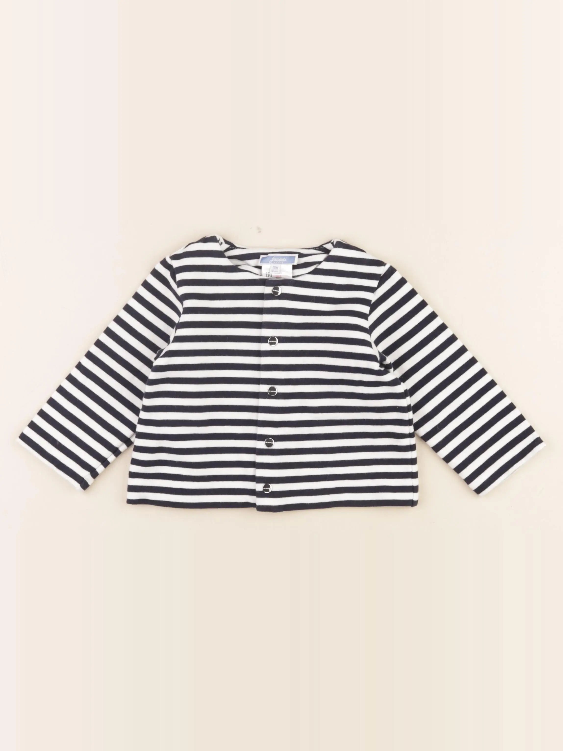 Jacadi - sweat blanc, bleu - 18 mois