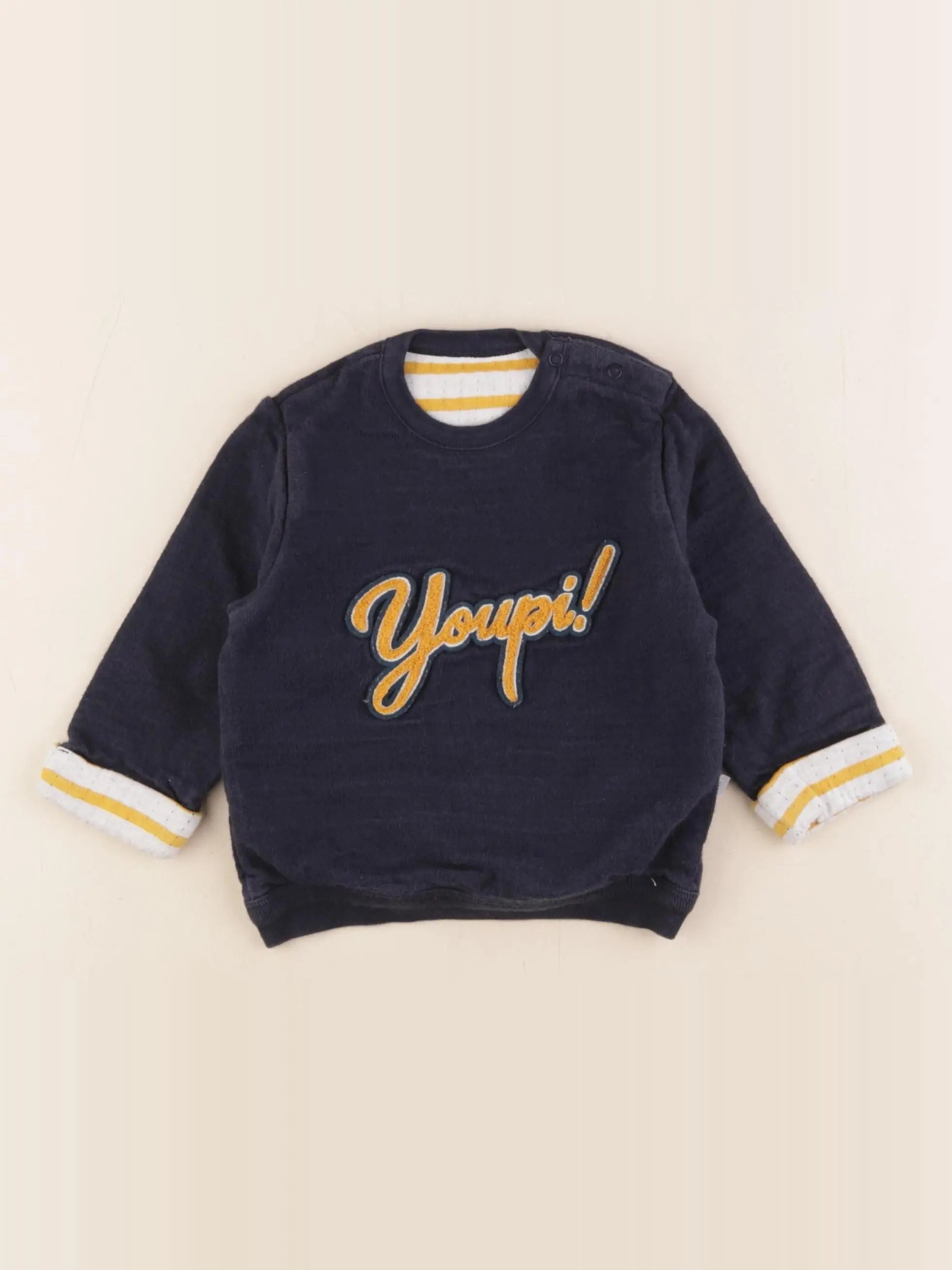 Petit Bateau - sweat bleu - 12 mois