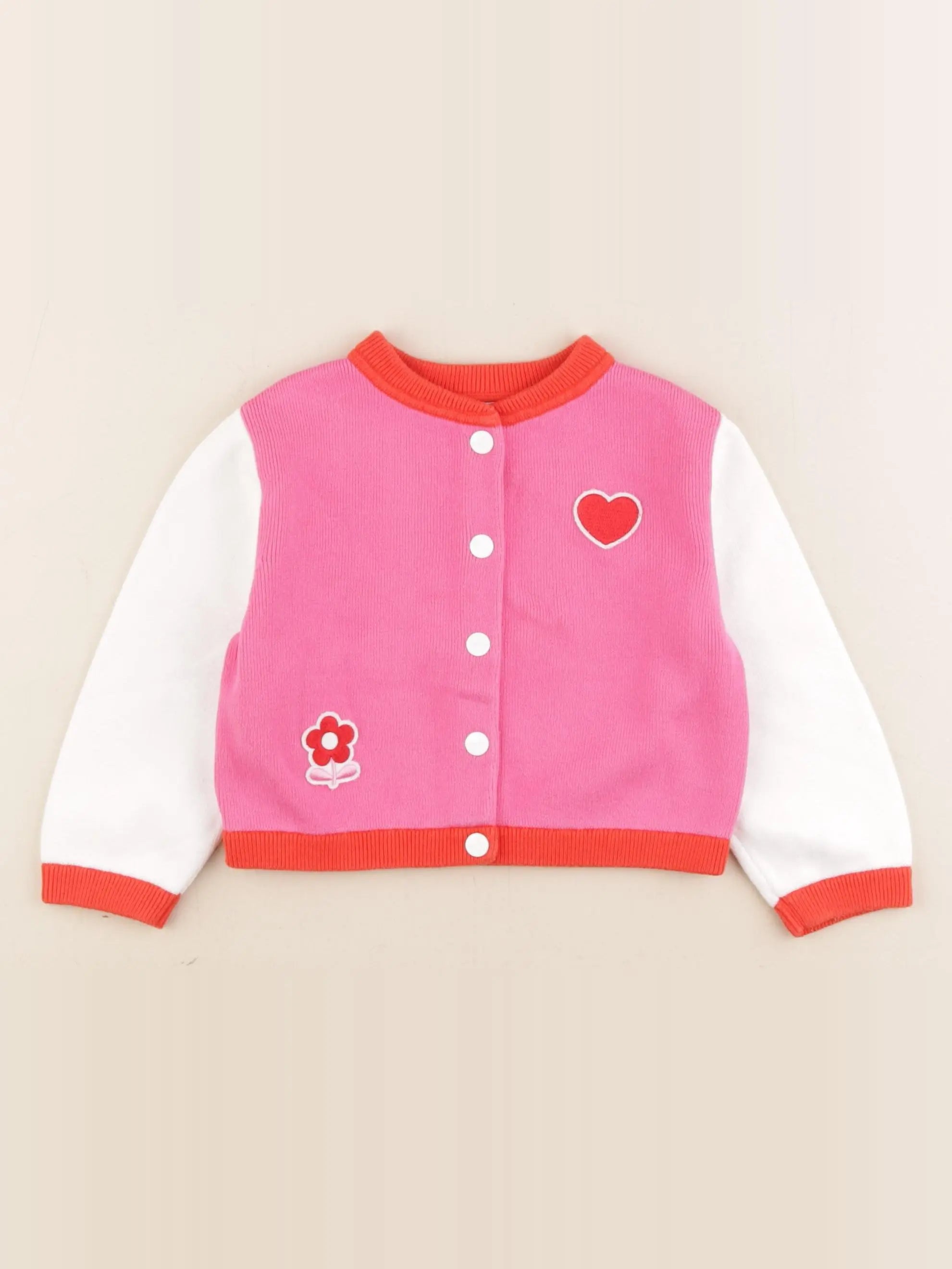Jacadi - veste rose, blanc, rouge - 24 mois