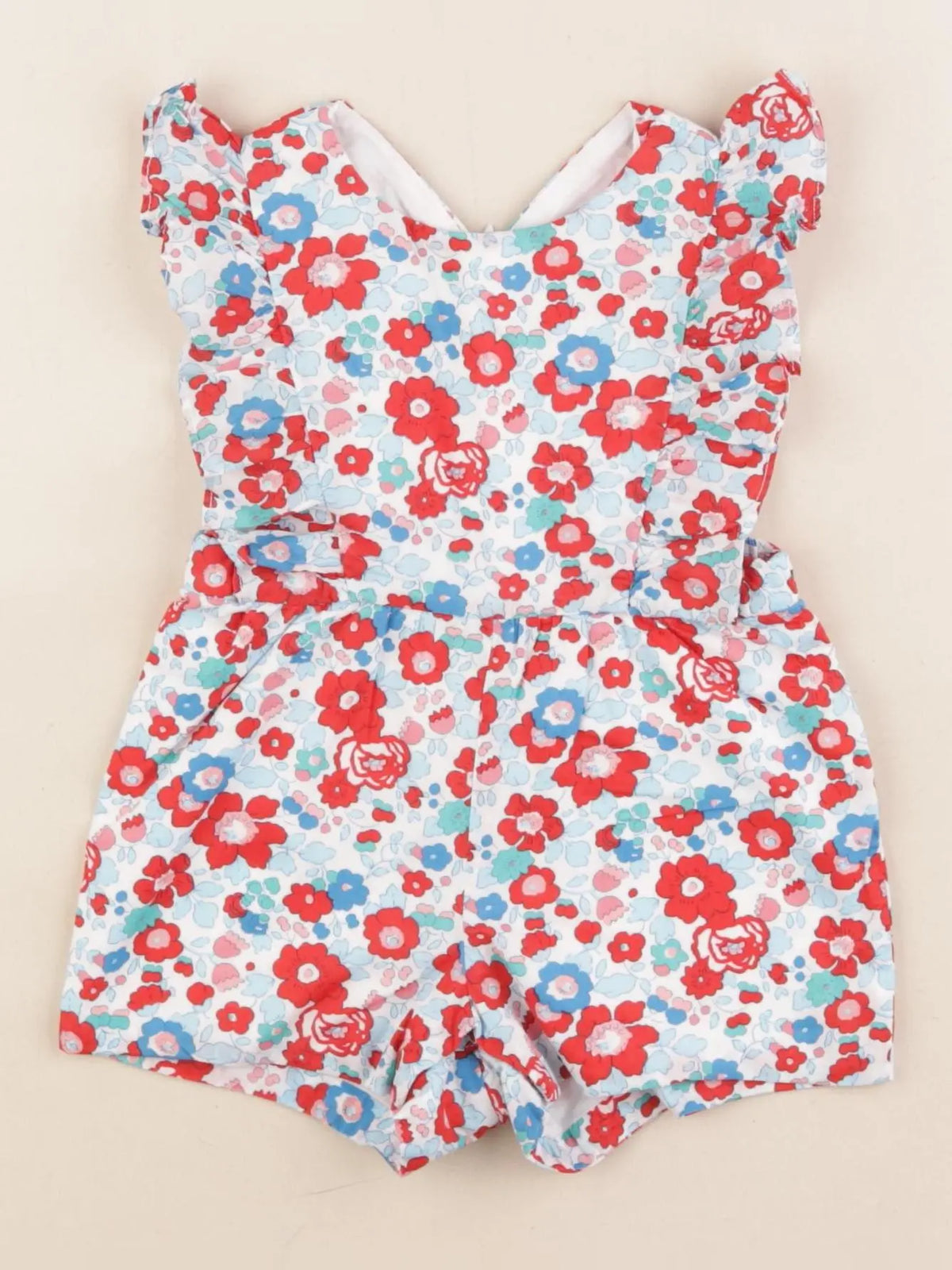 Jacadi - combinaison liberty bleu, rouge - 6 mois