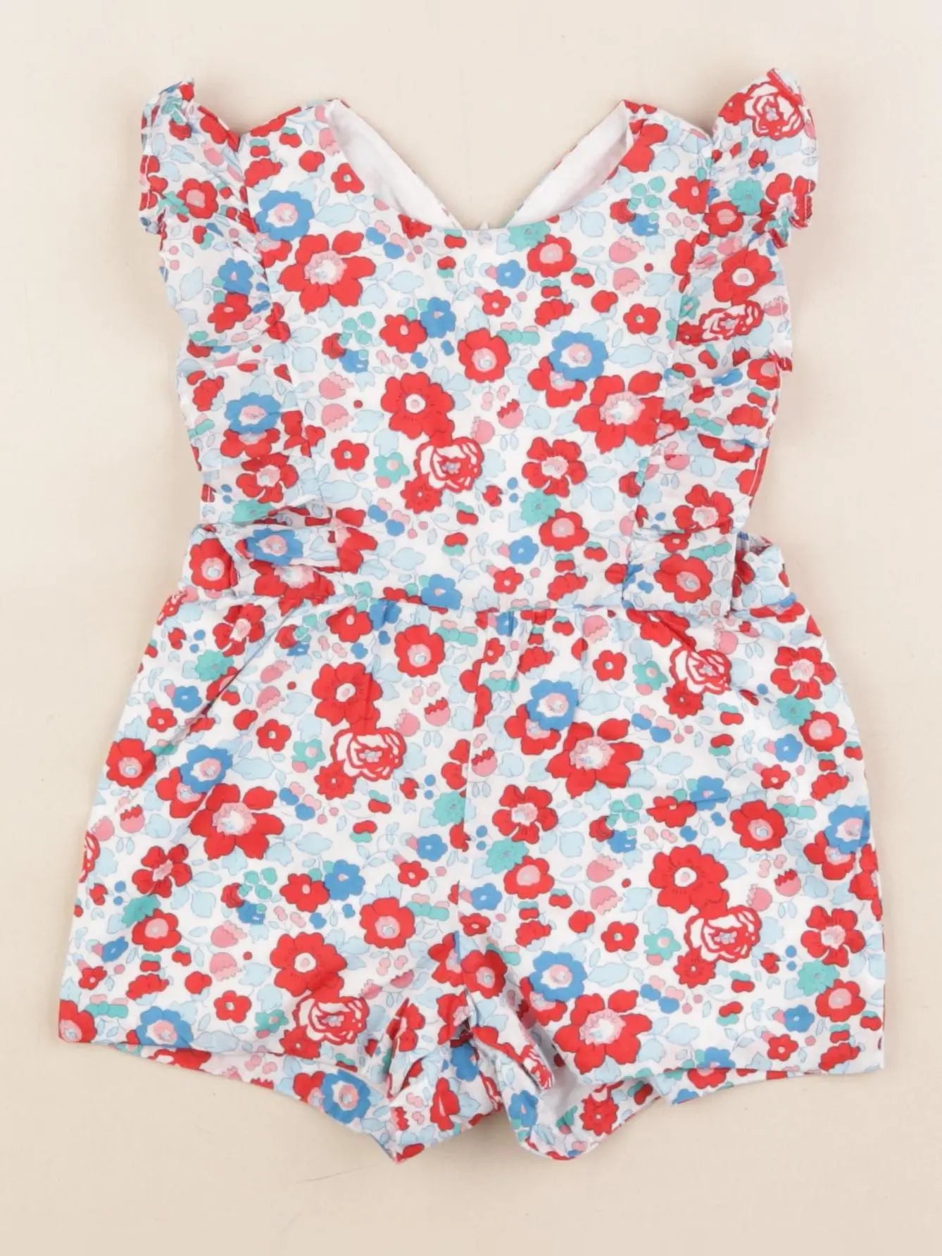 Jacadi - combinaison liberty bleu, rouge - 6 mois