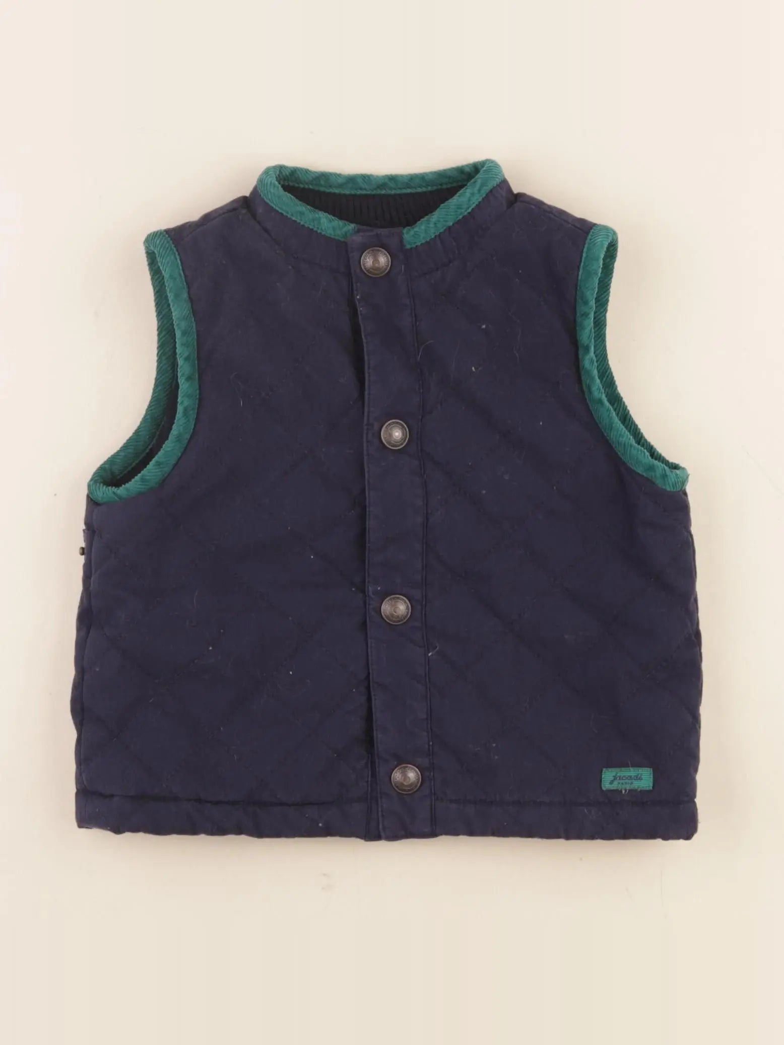 Jacadi - veste doublé bleu, vert - 18 mois