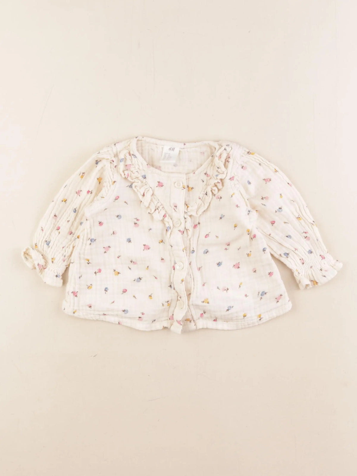 H&M - blouse beige - 4/6 mois