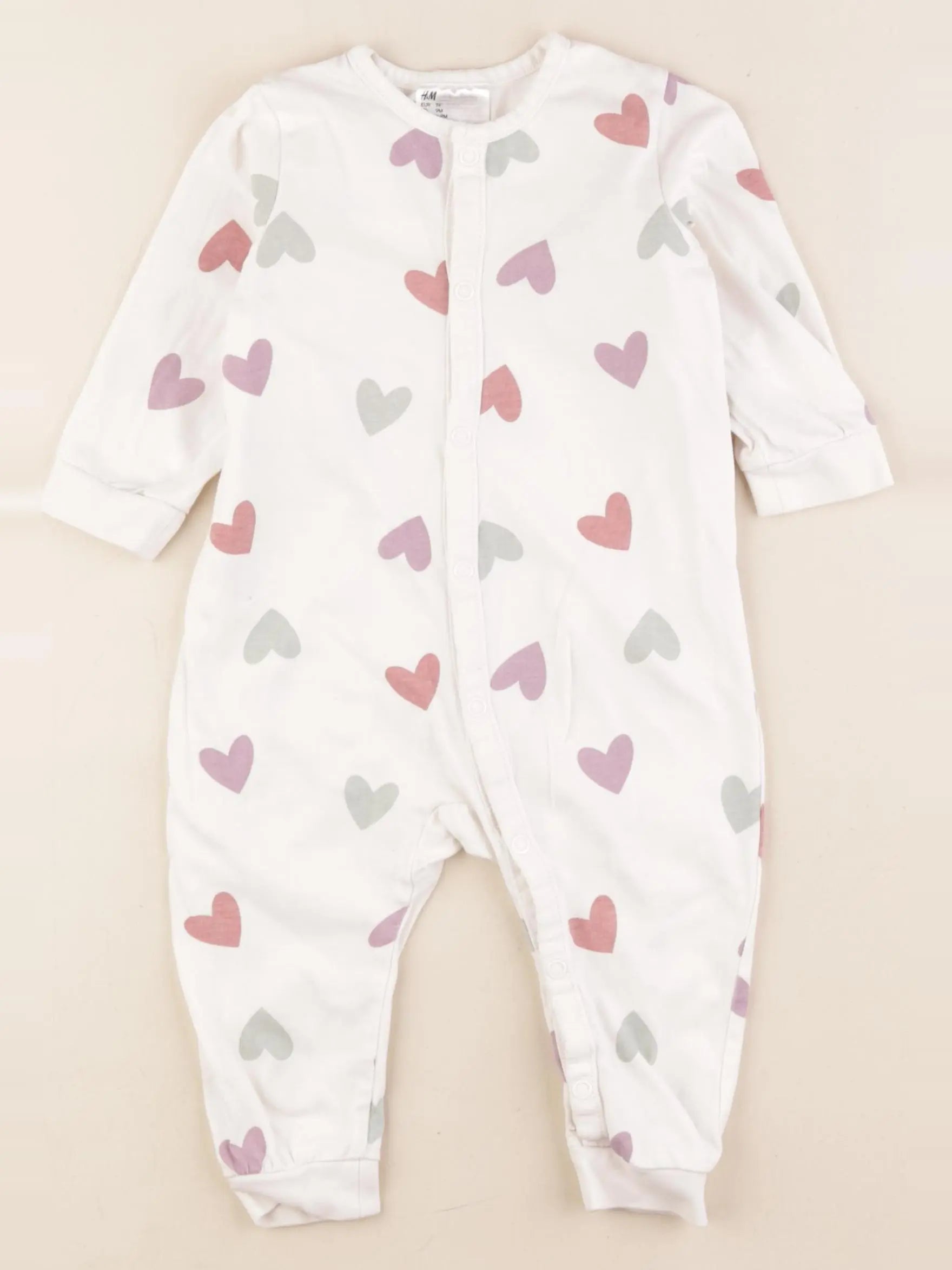 H&M - pyjama coton beige - 6/9 mois