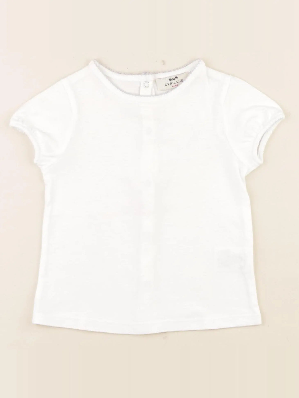 Cyrillus - tee-shirt blanc, bleu - 18 mois