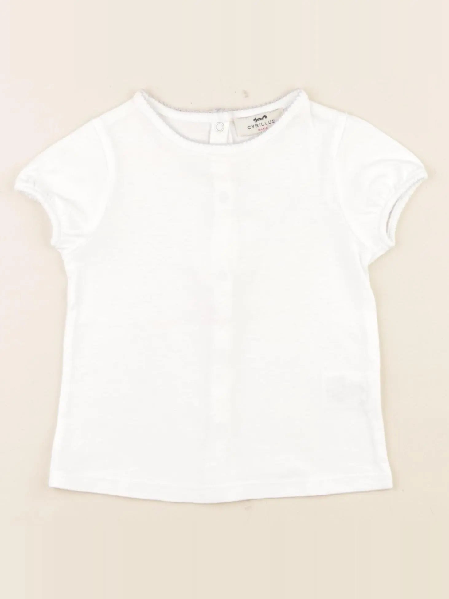 Cyrillus - tee-shirt blanc, bleu - 18 mois