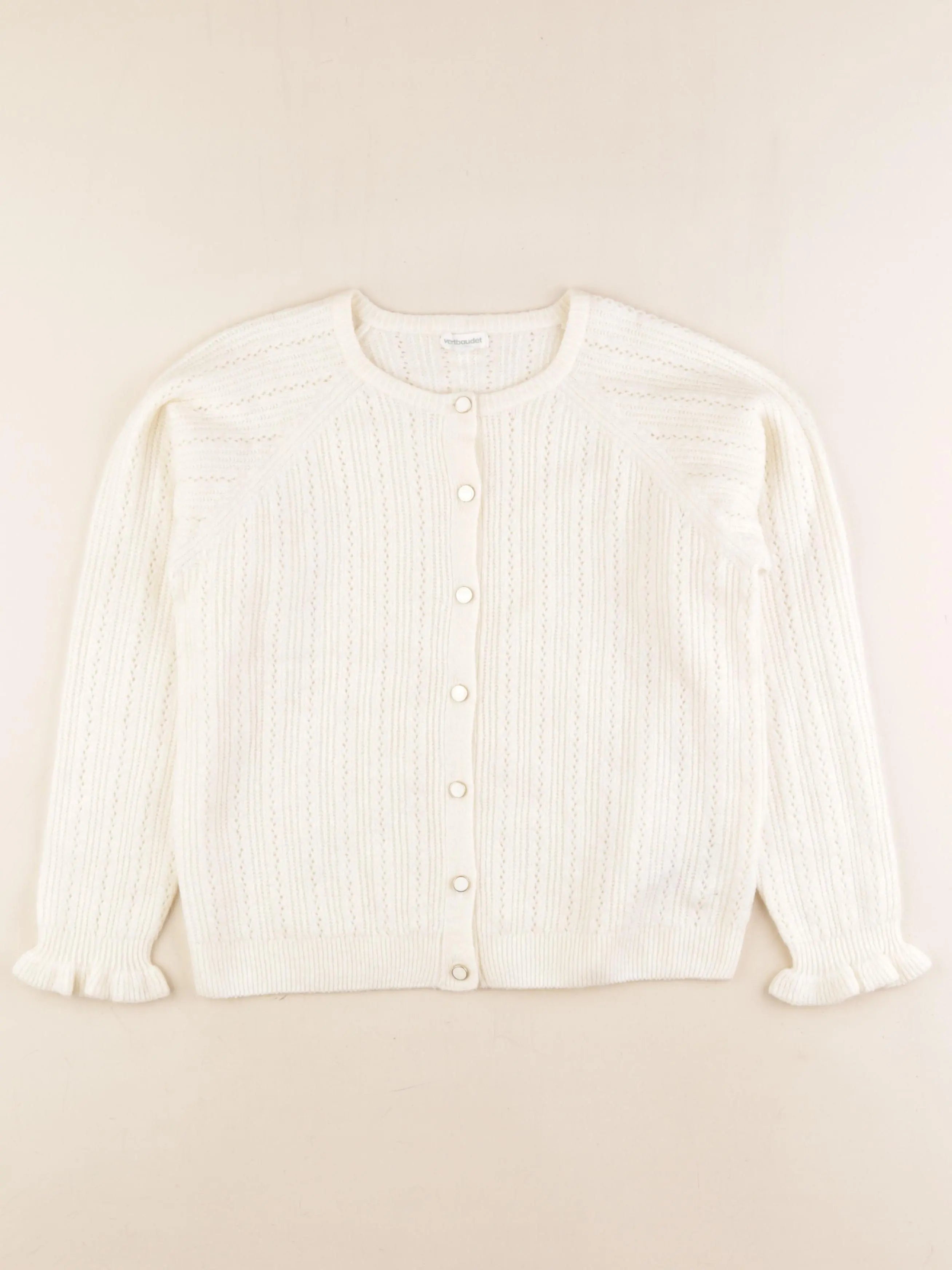 Vertbaudet - gilet blanc - 10 ans