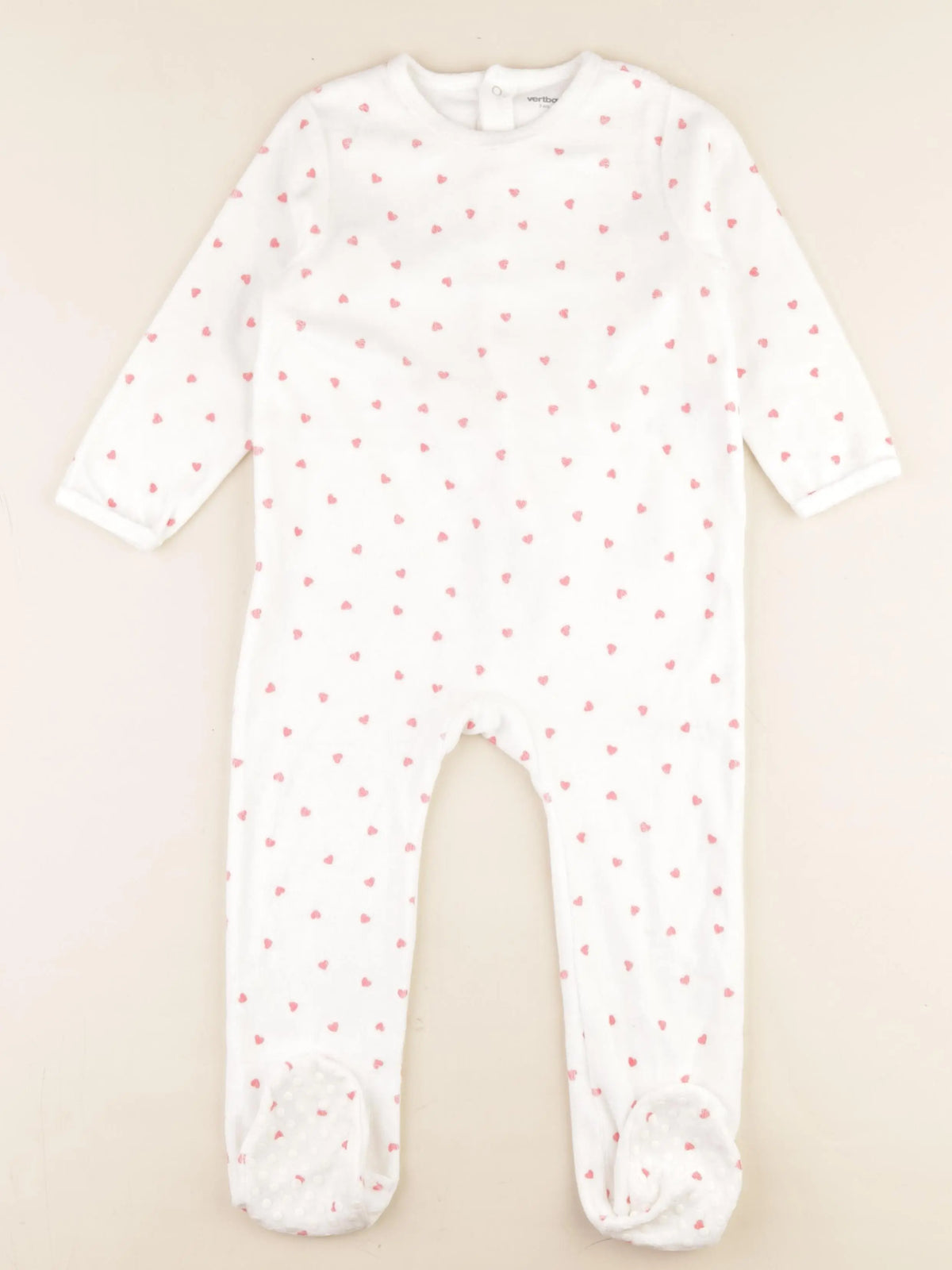 Vertbaudet - pyjama velours blanc - 3 ans