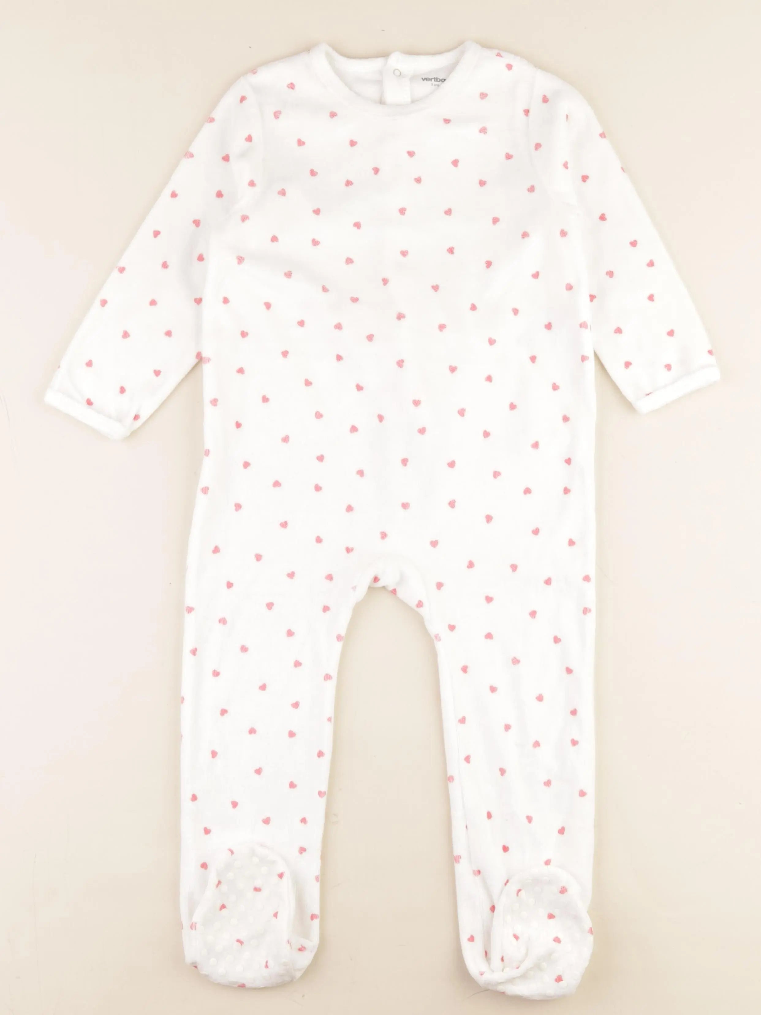 Vertbaudet - pyjama velours blanc - 3 ans