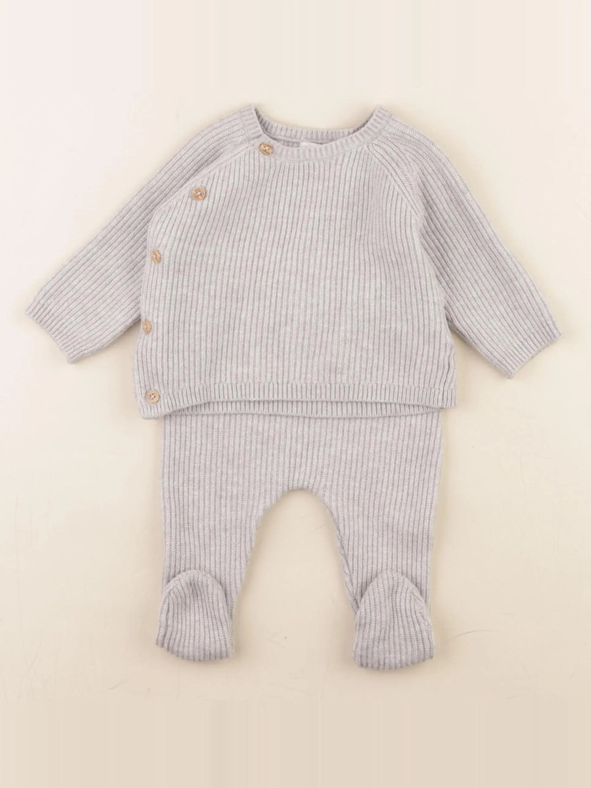 Vertbaudet - ensemble gris - 3 mois