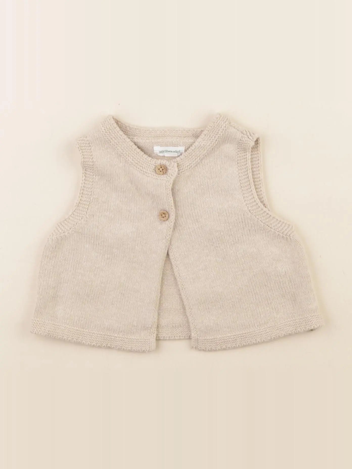 Vertbaudet - gilet beige - 3 mois