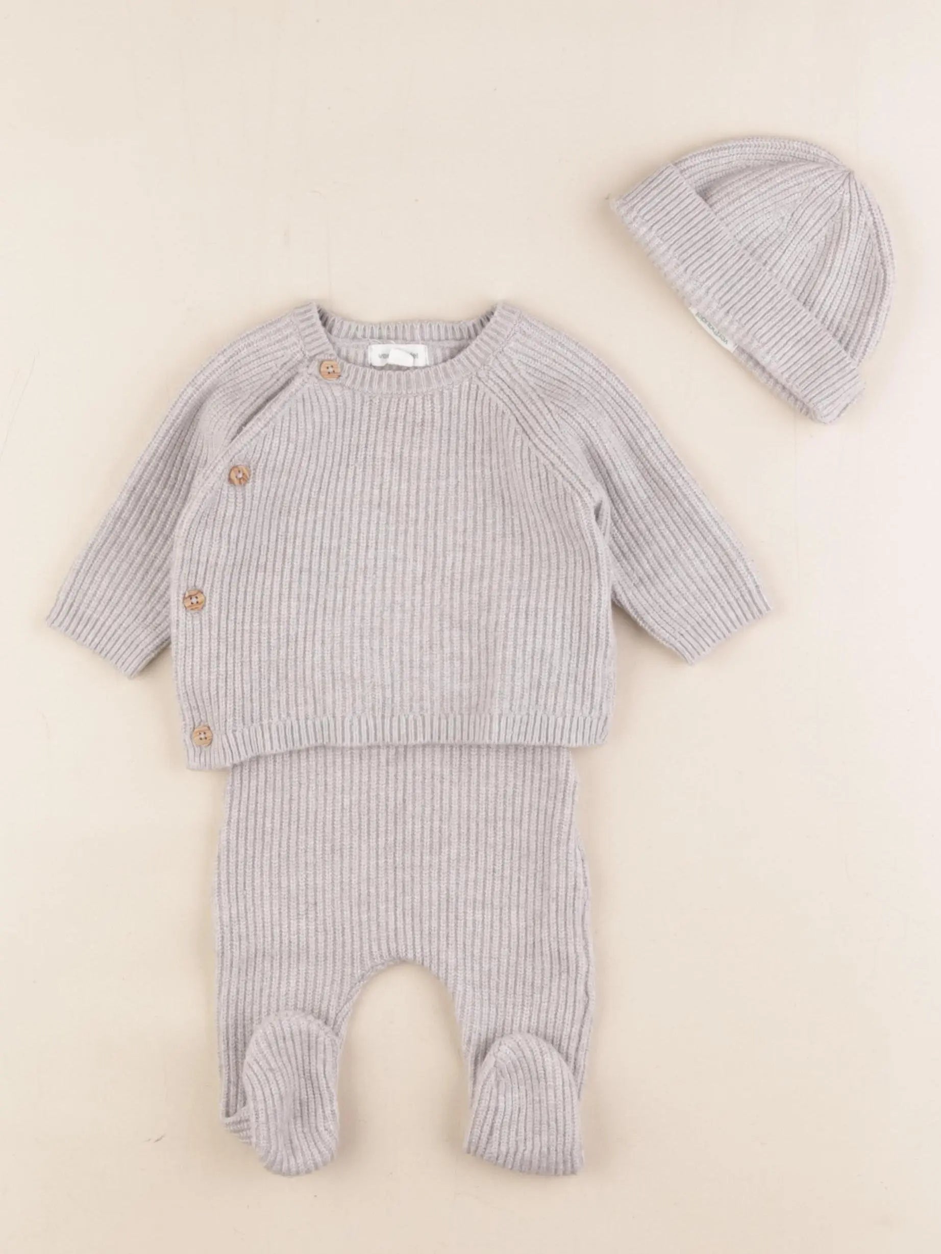 Vertbaudet - ensemble gris - 0 mois