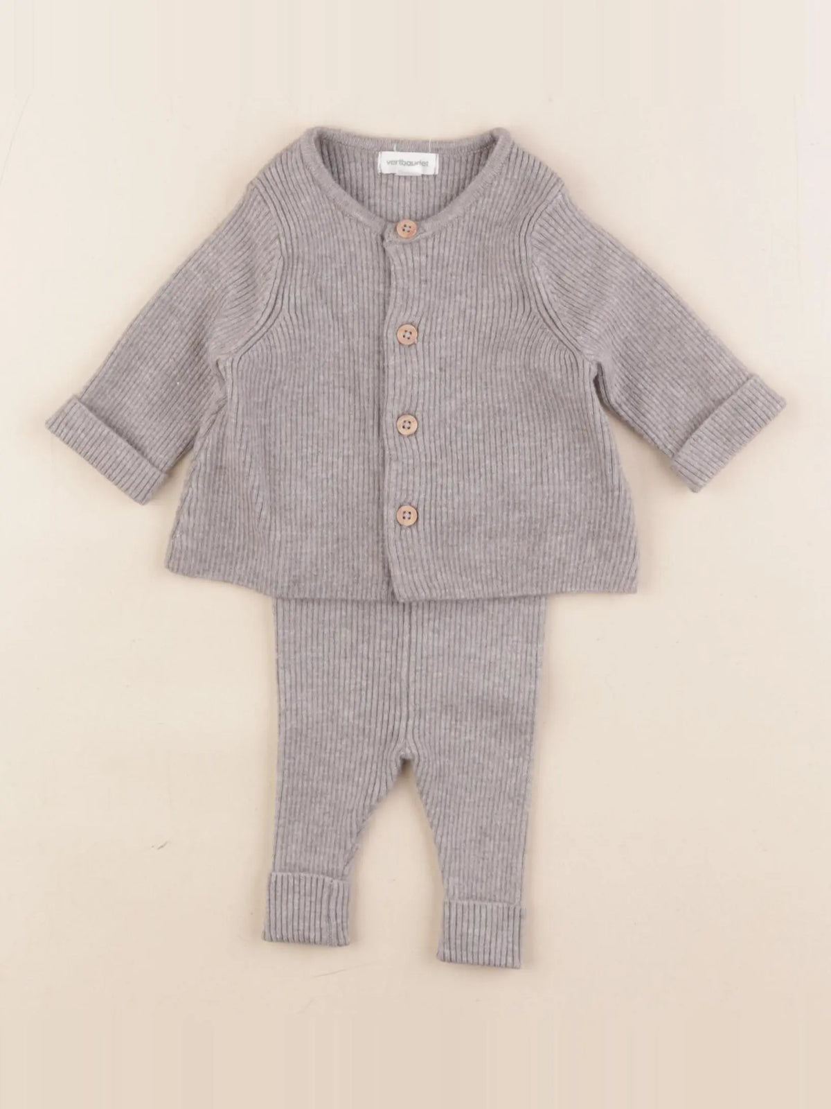 Vertbaudet - ensemble gris - 0 mois