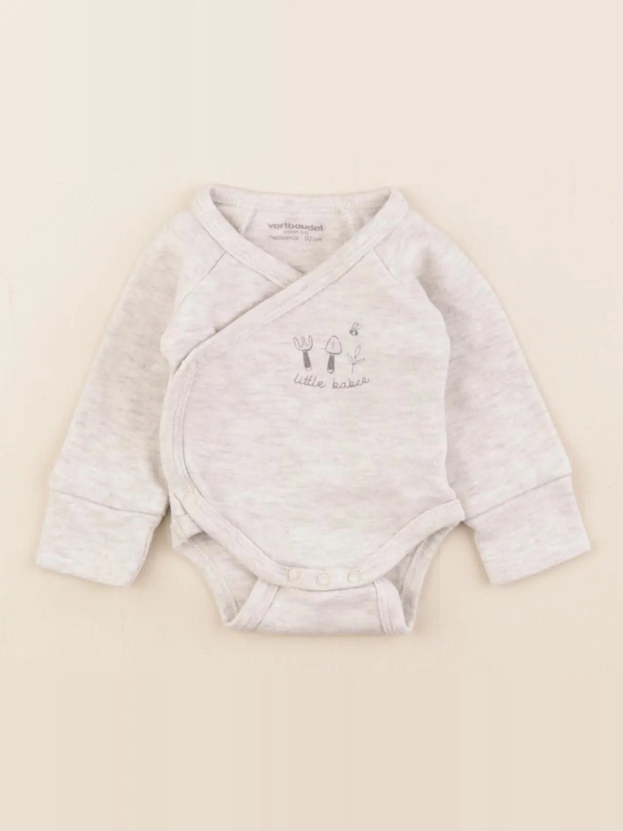 Vertbaudet - body beige - 0 mois