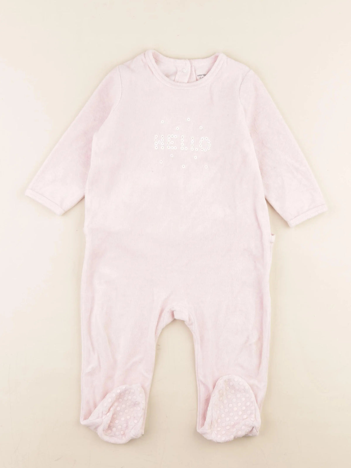 Vertbaudet - pyjama velours rose - 18 mois