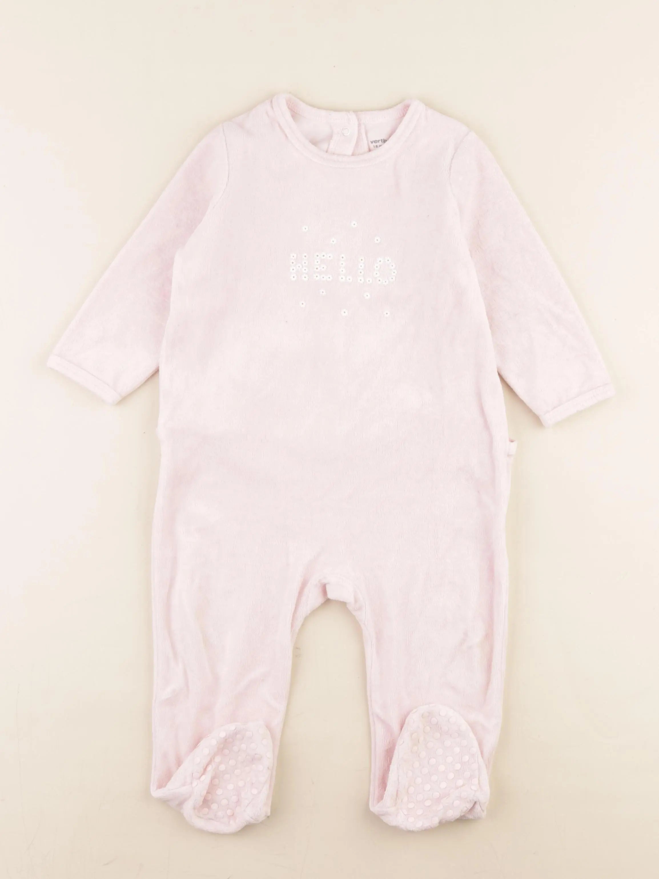 Vertbaudet - pyjama velours rose - 18 mois
