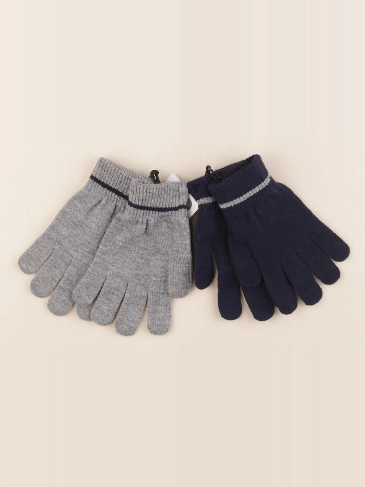 Vertbaudet - lot 2 paires gants bleu, gris - 8/14 ans