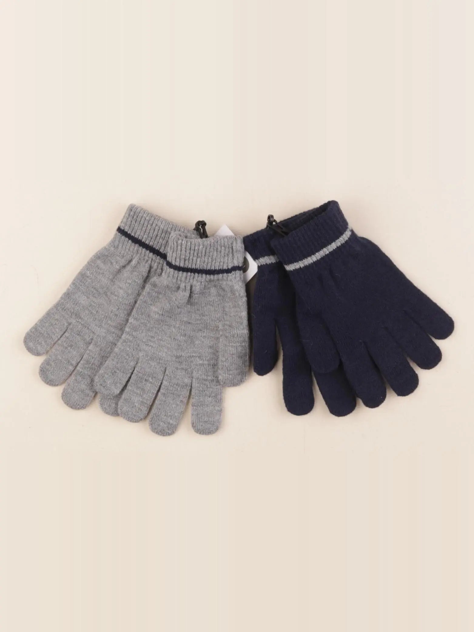 Vertbaudet - lot 2 paires gants bleu, gris - 8/14 ans